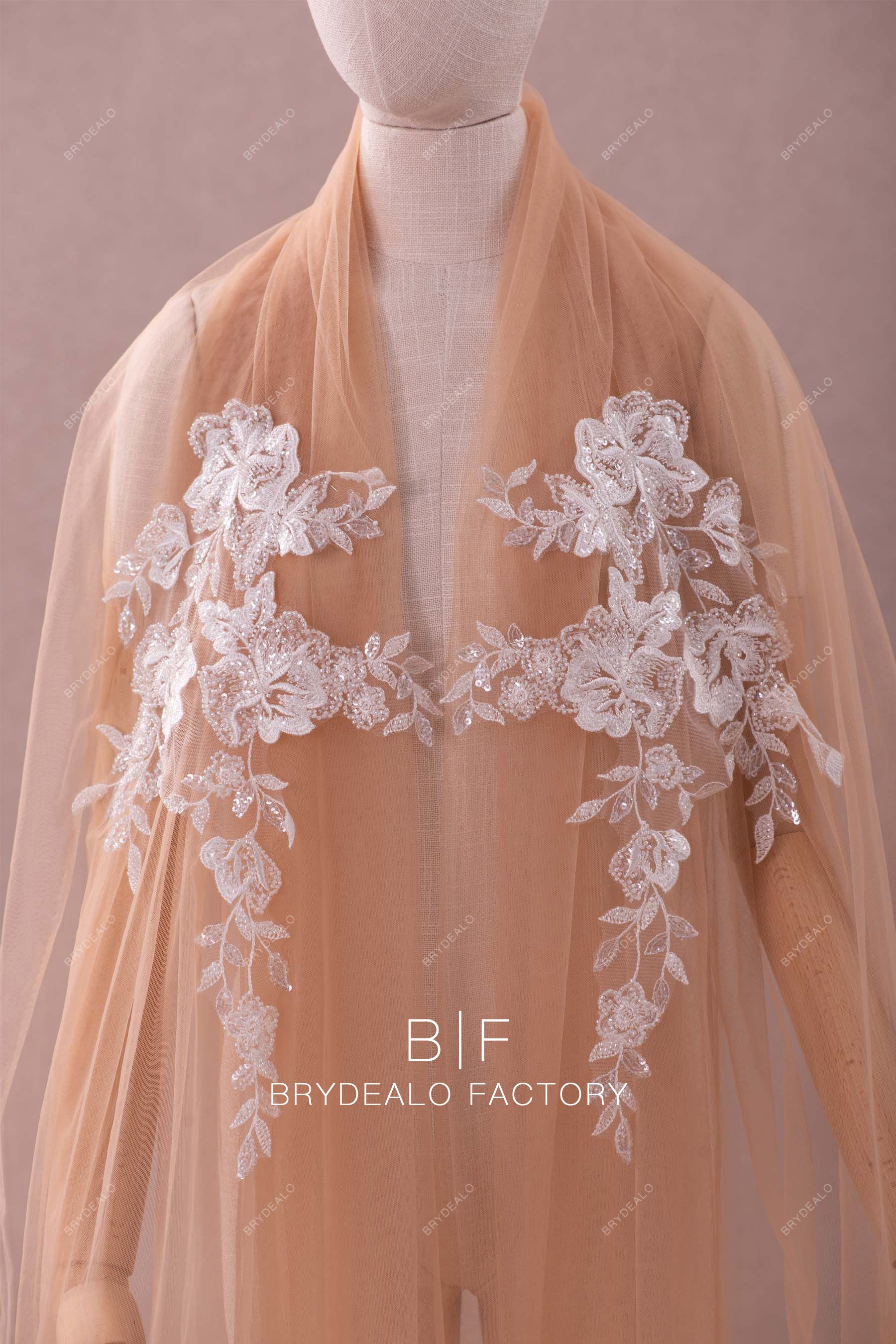 beaded floral lace appliques