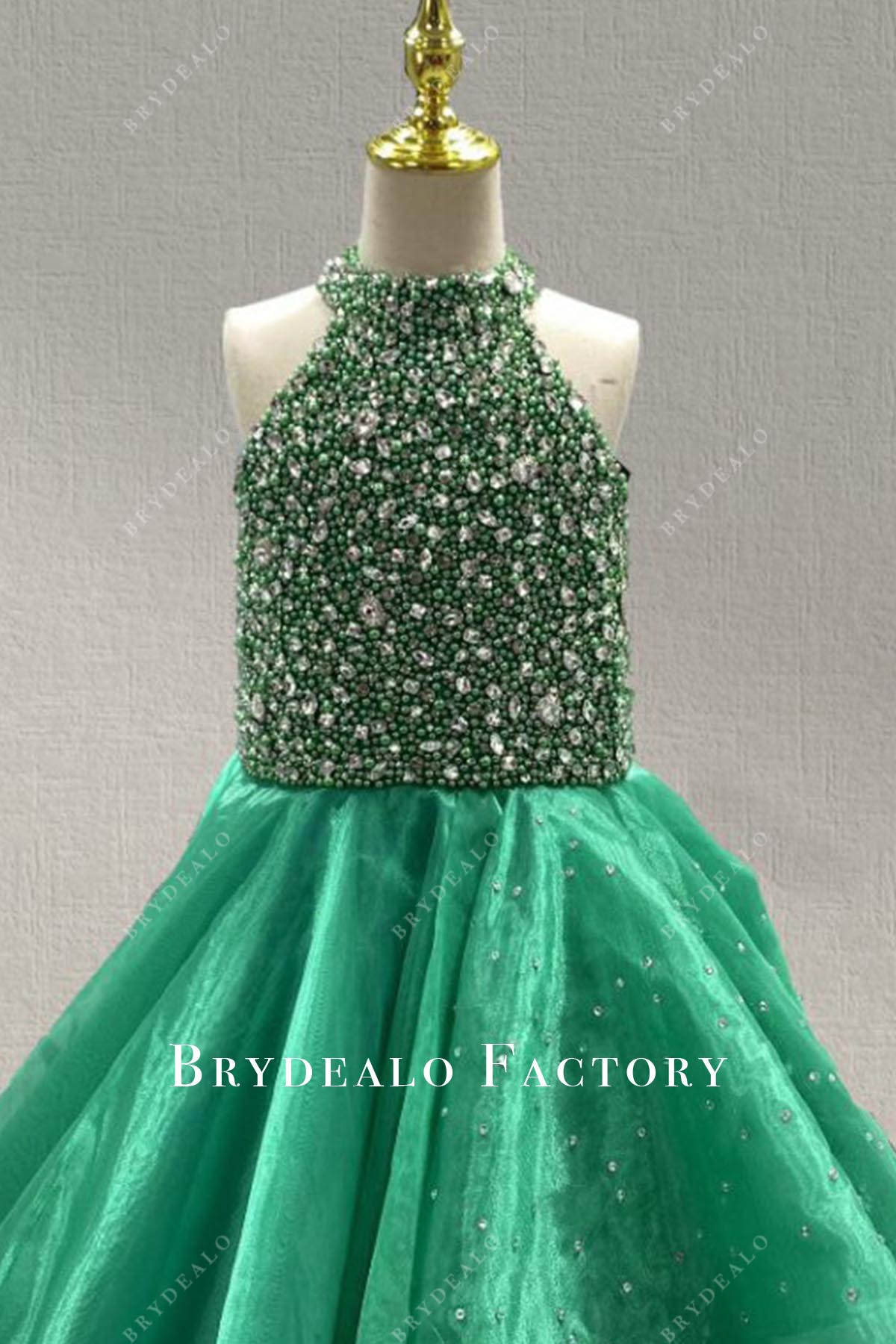 beaded halter pageant dress