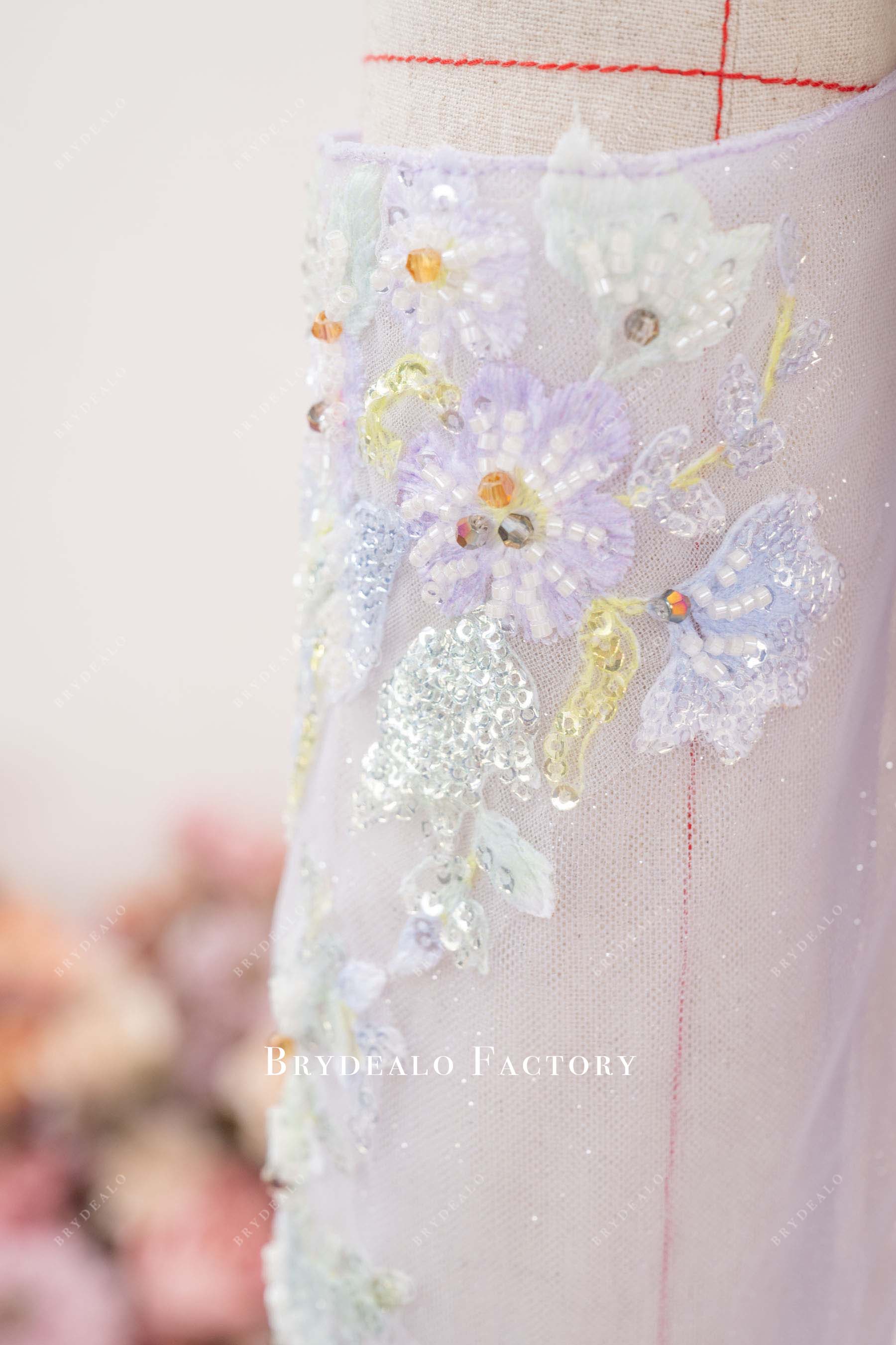 beaded lace appliques Quinceanera gown