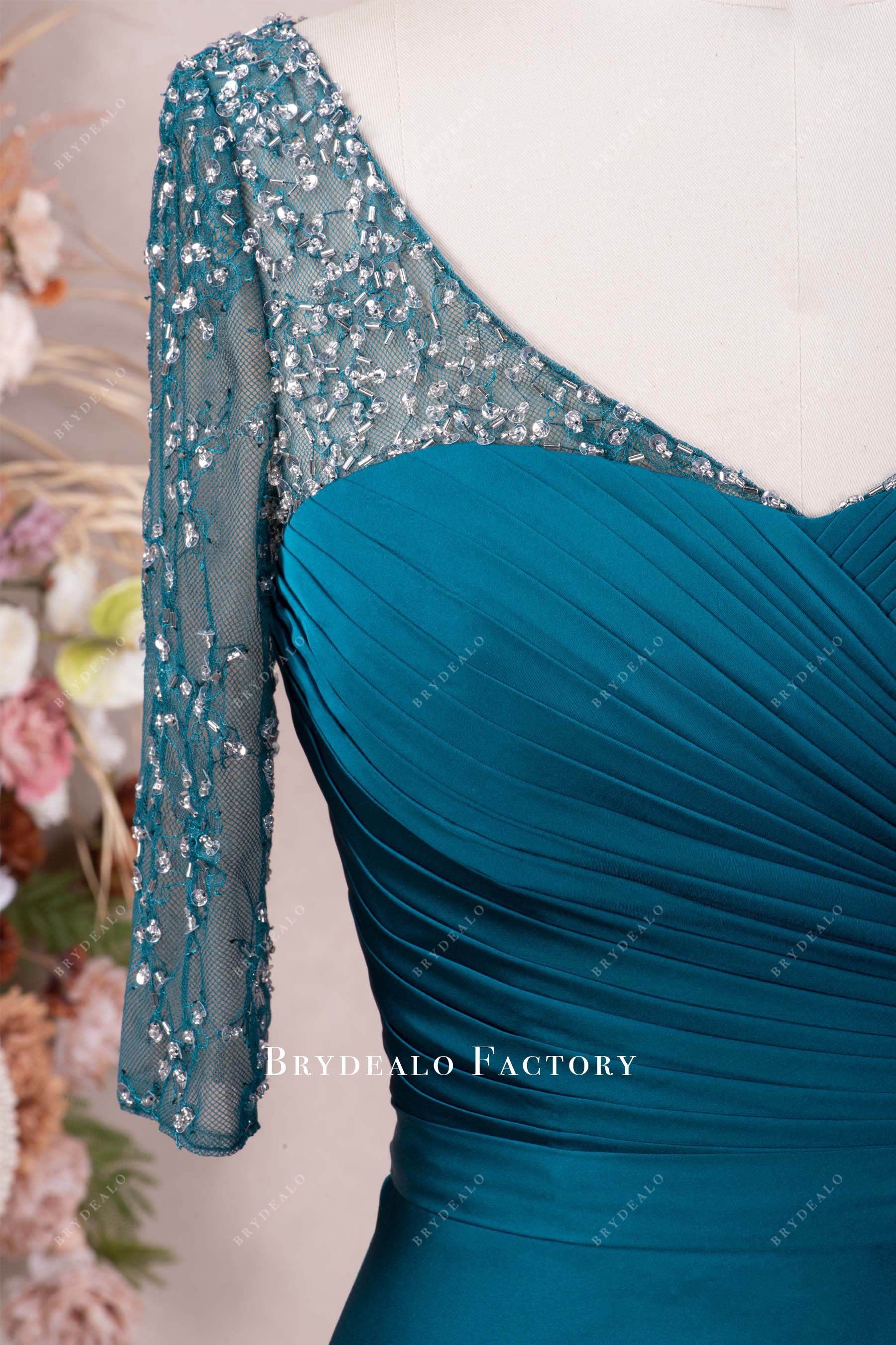 beaded lace mother of bride gown