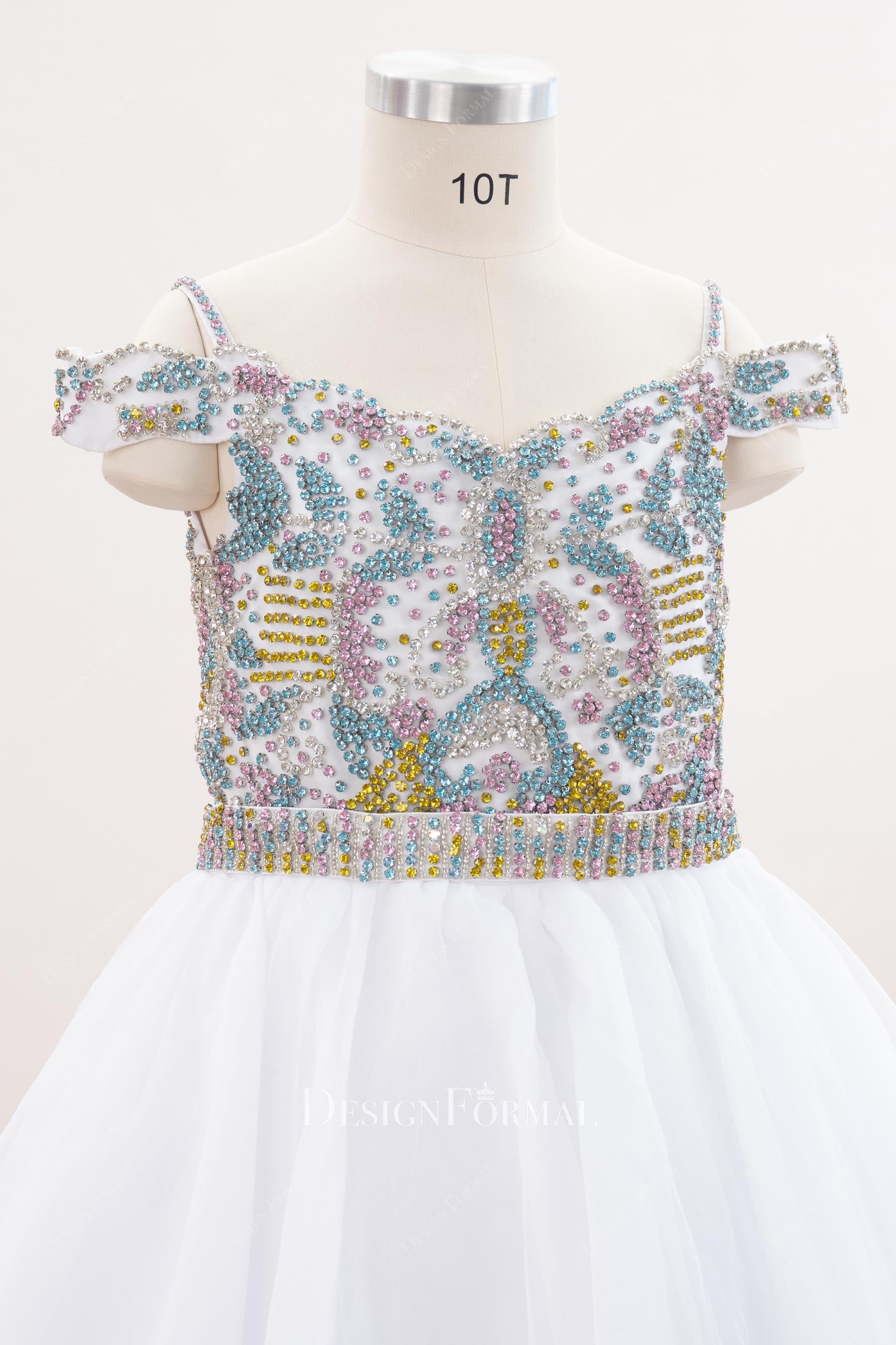beaded v neck a line pageant dress