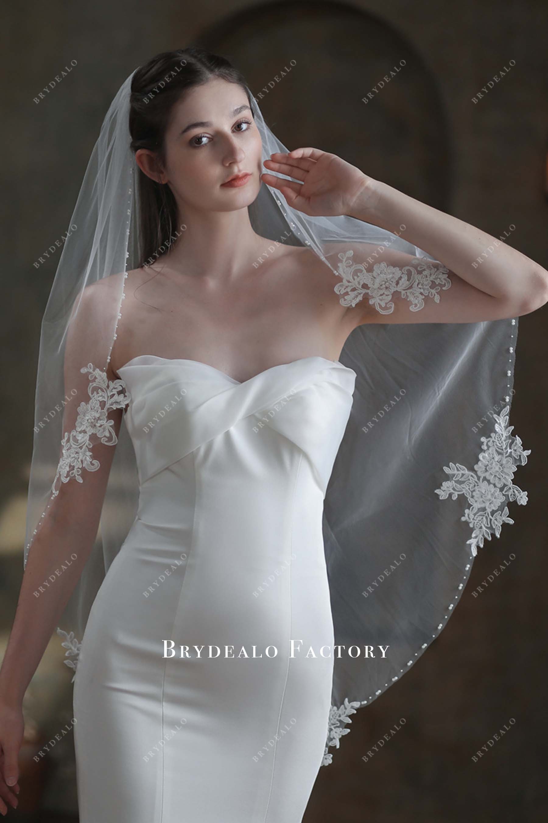beading bridal veil