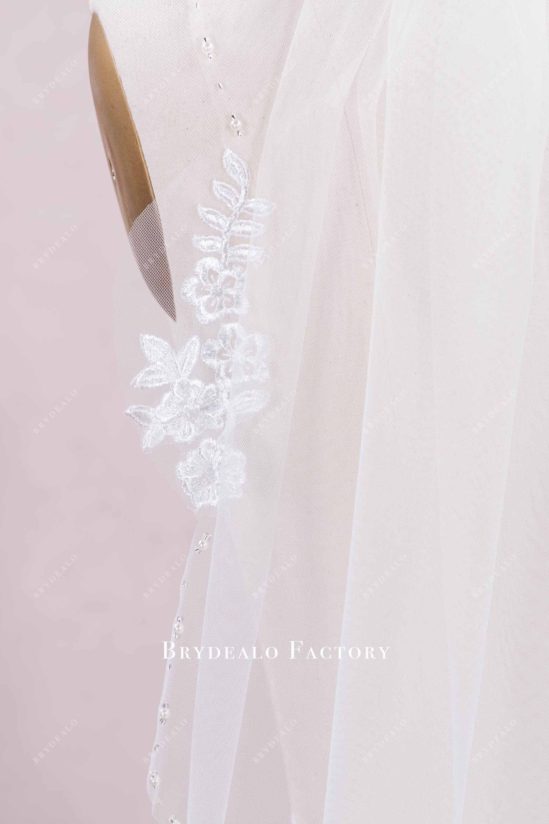 beading edge bridal veil