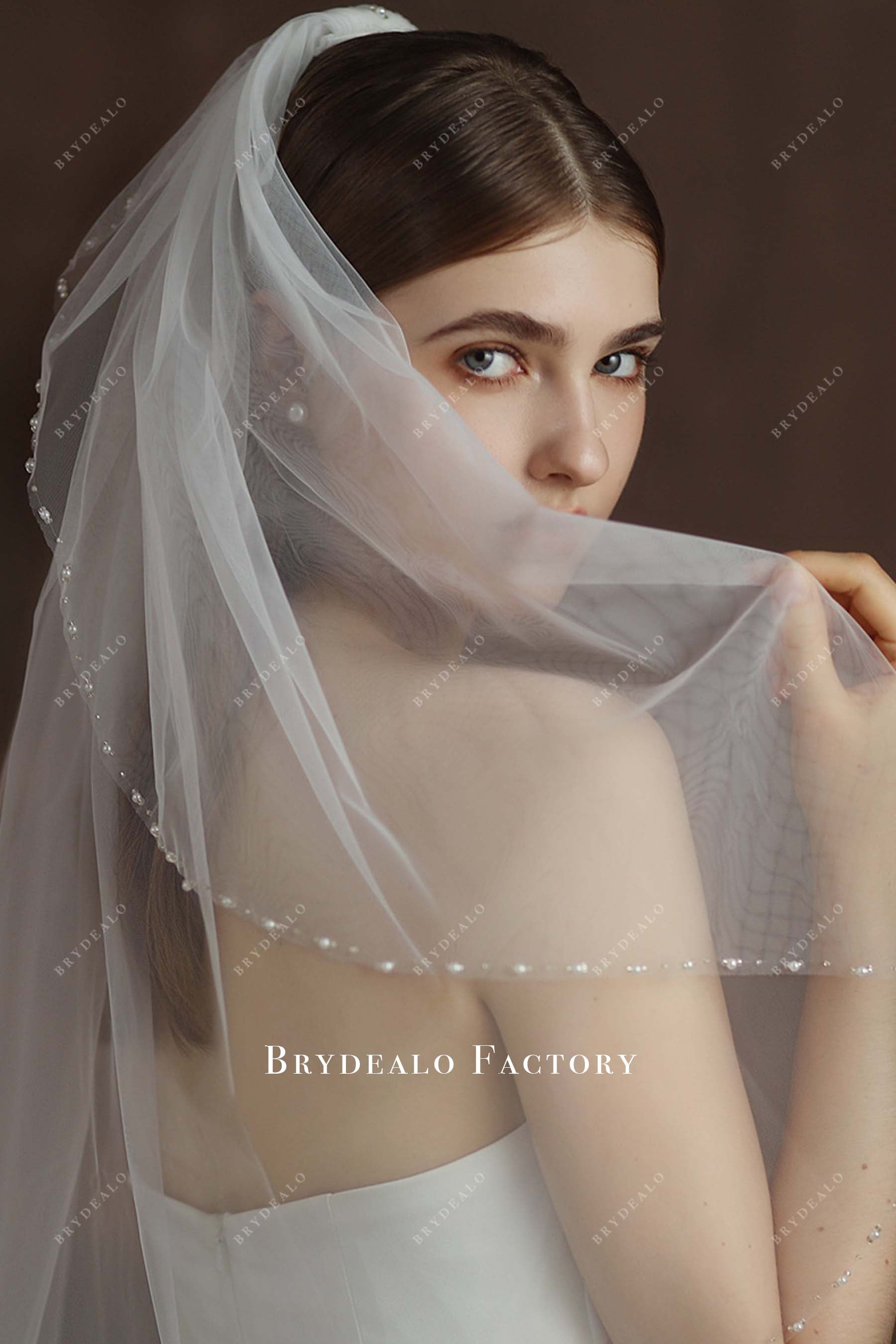 beading edge wedding veil