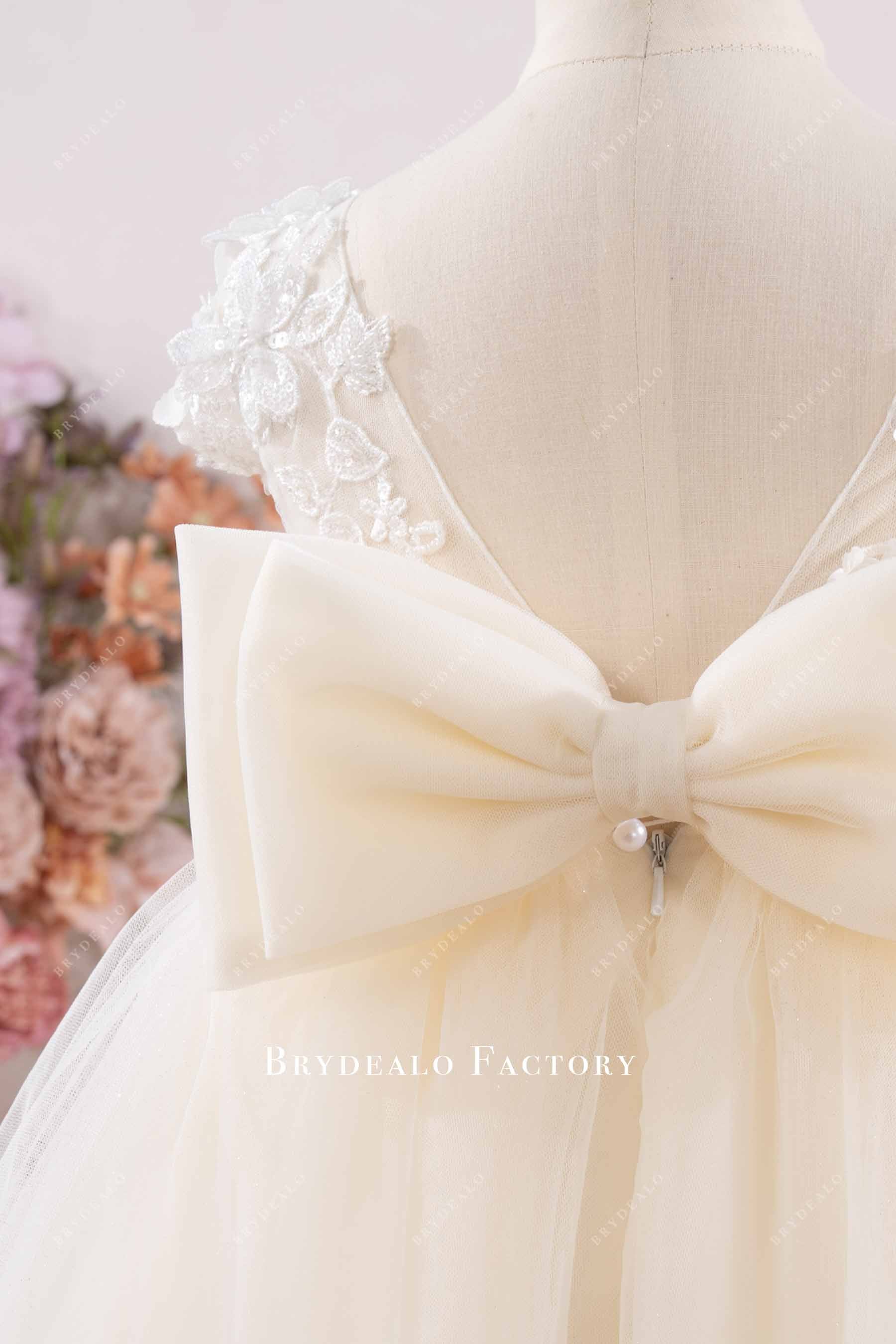 big bowknot flower girl dress