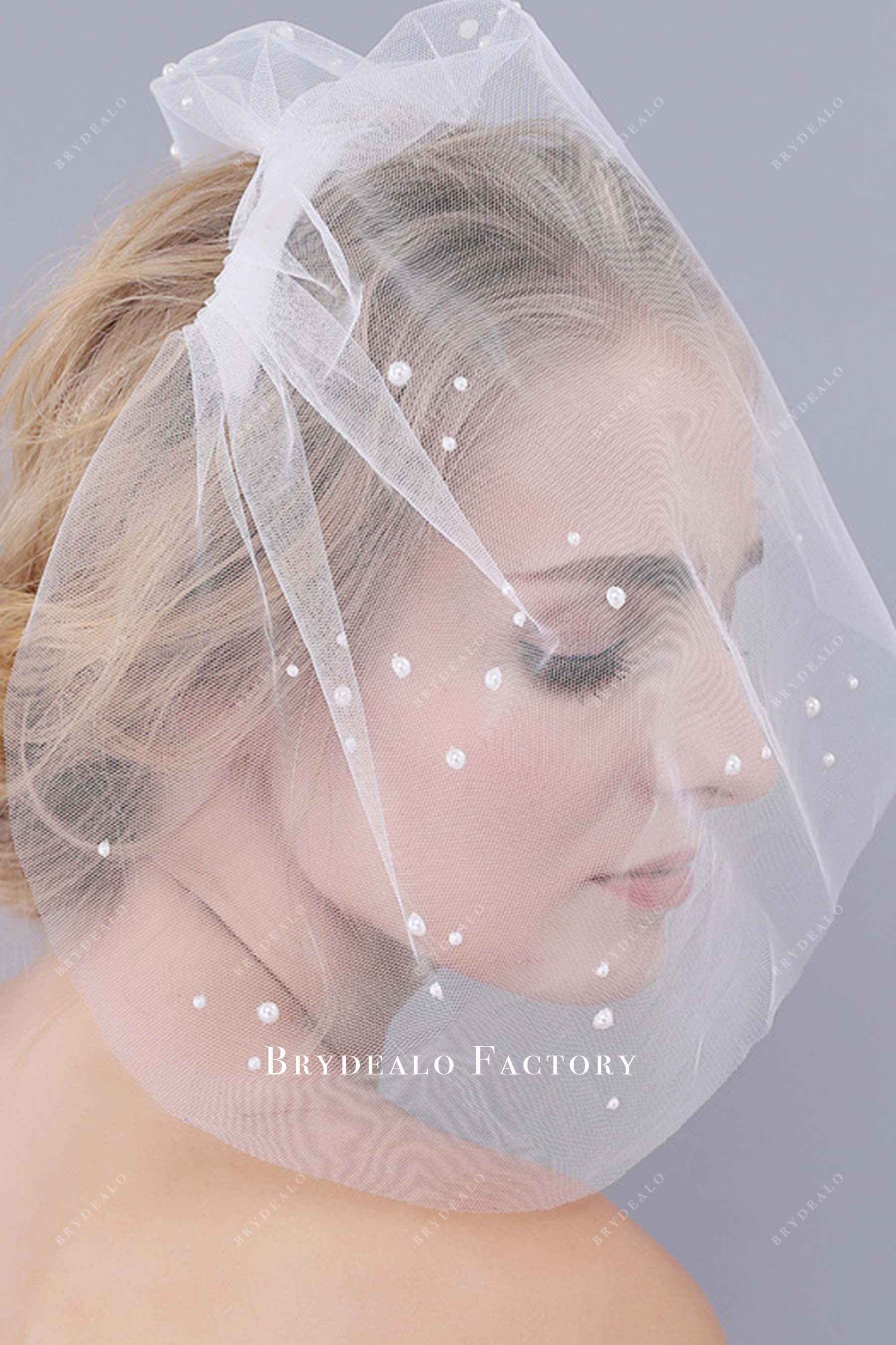 birdcage with comb bridal veil