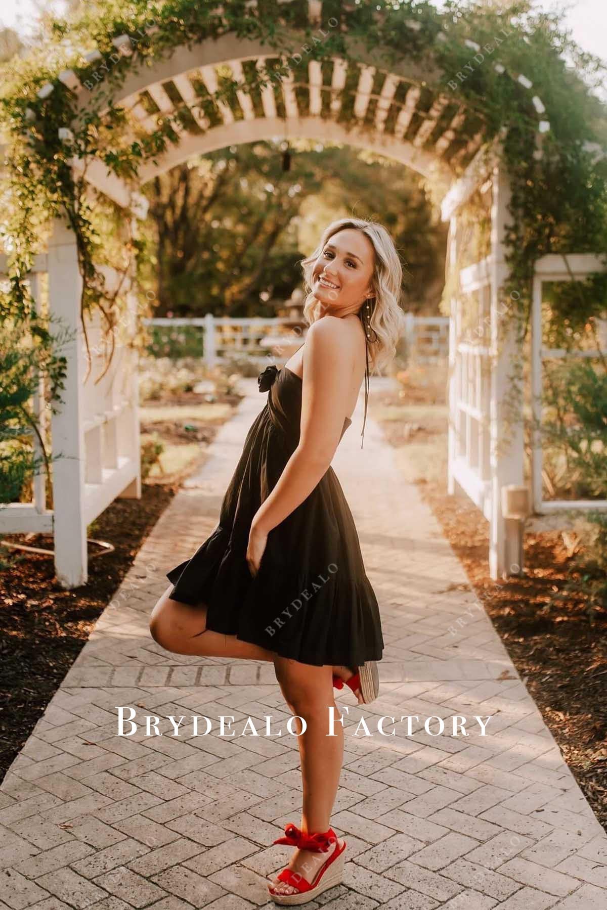 black a line short formal dress