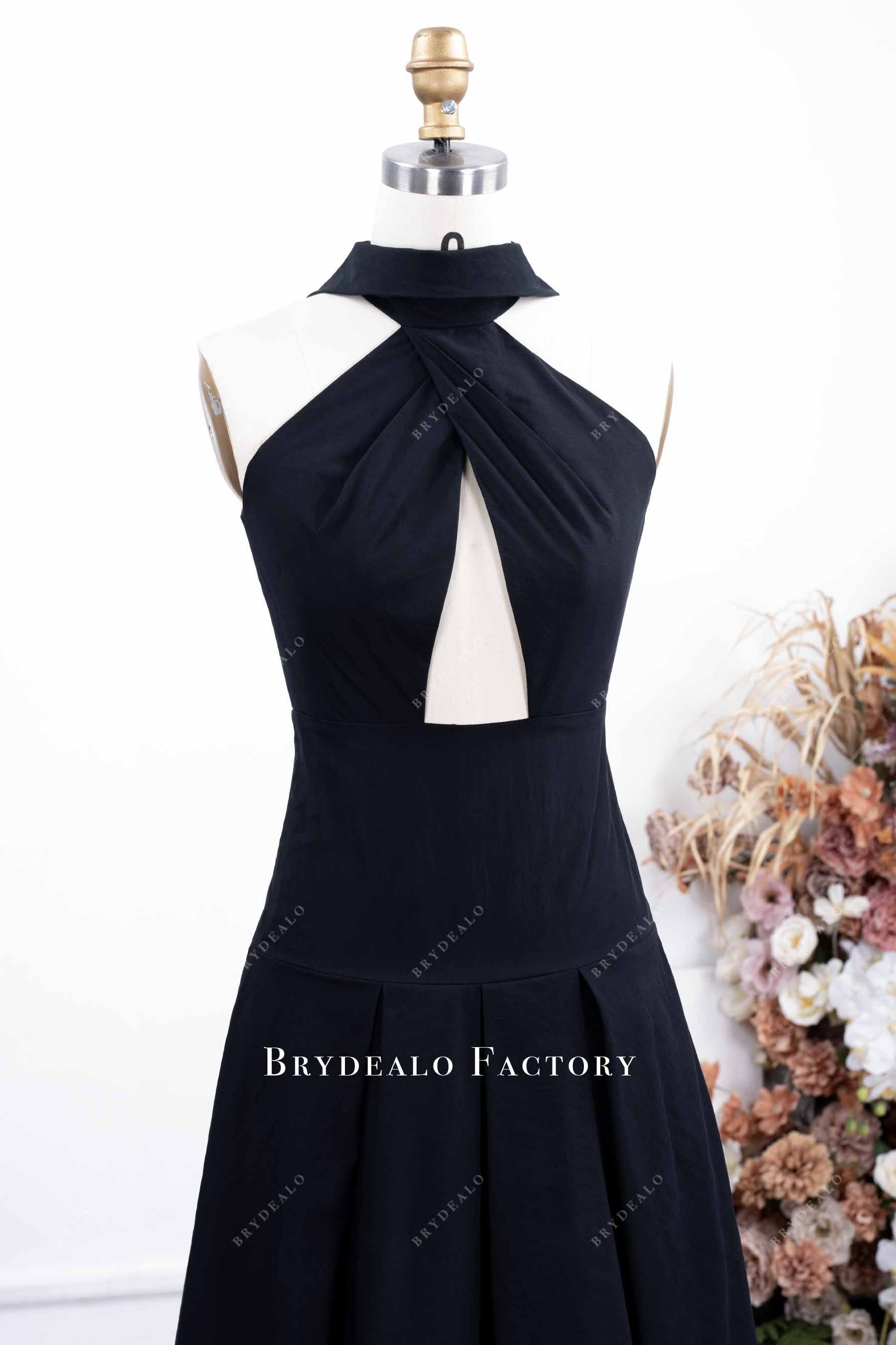 black halter formal dress