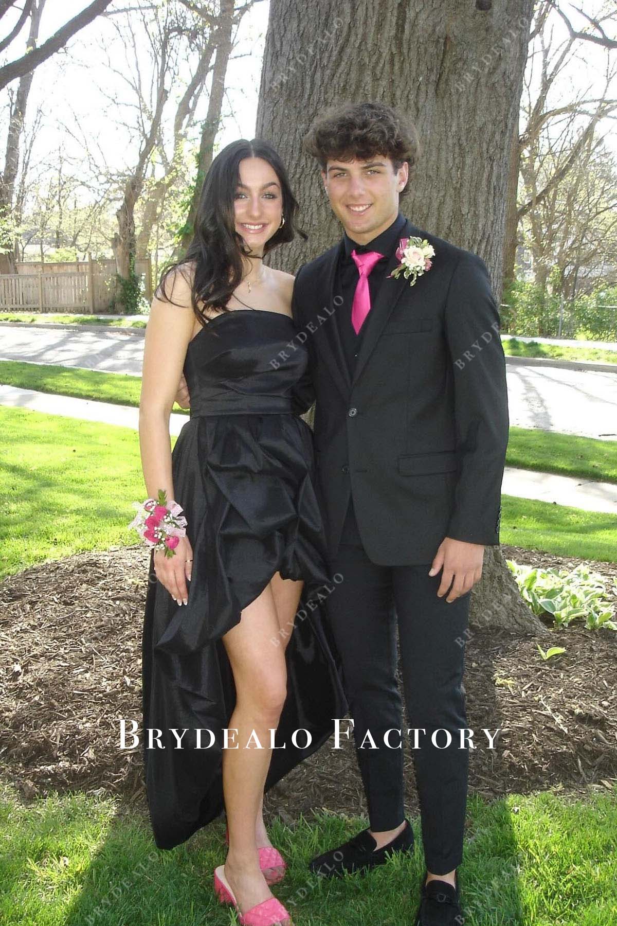 Homecoming Dress | Black Strapless High To Low Formal Gown Homecoming Dress | Black Strapless High To Low Formal Gown
