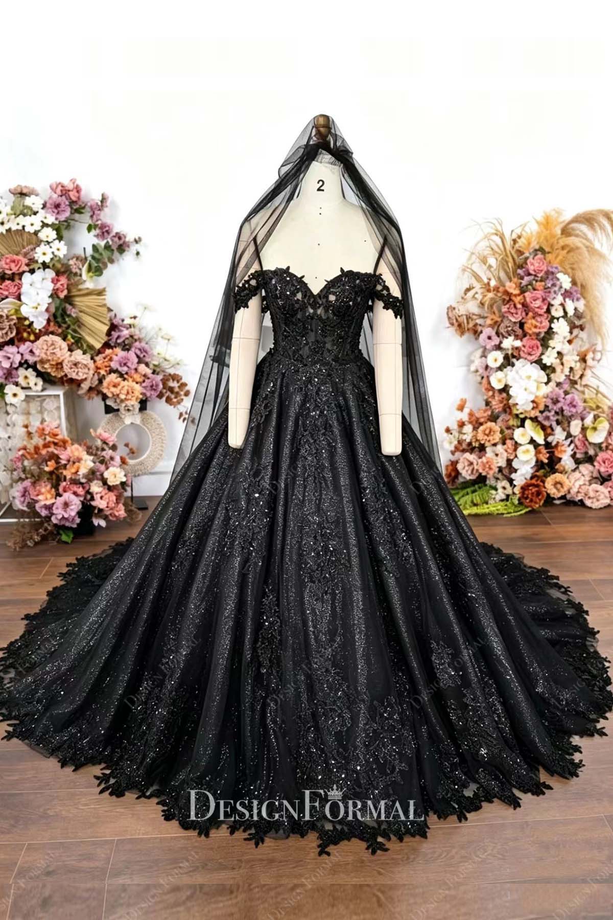 black illusion bodice wedding gown