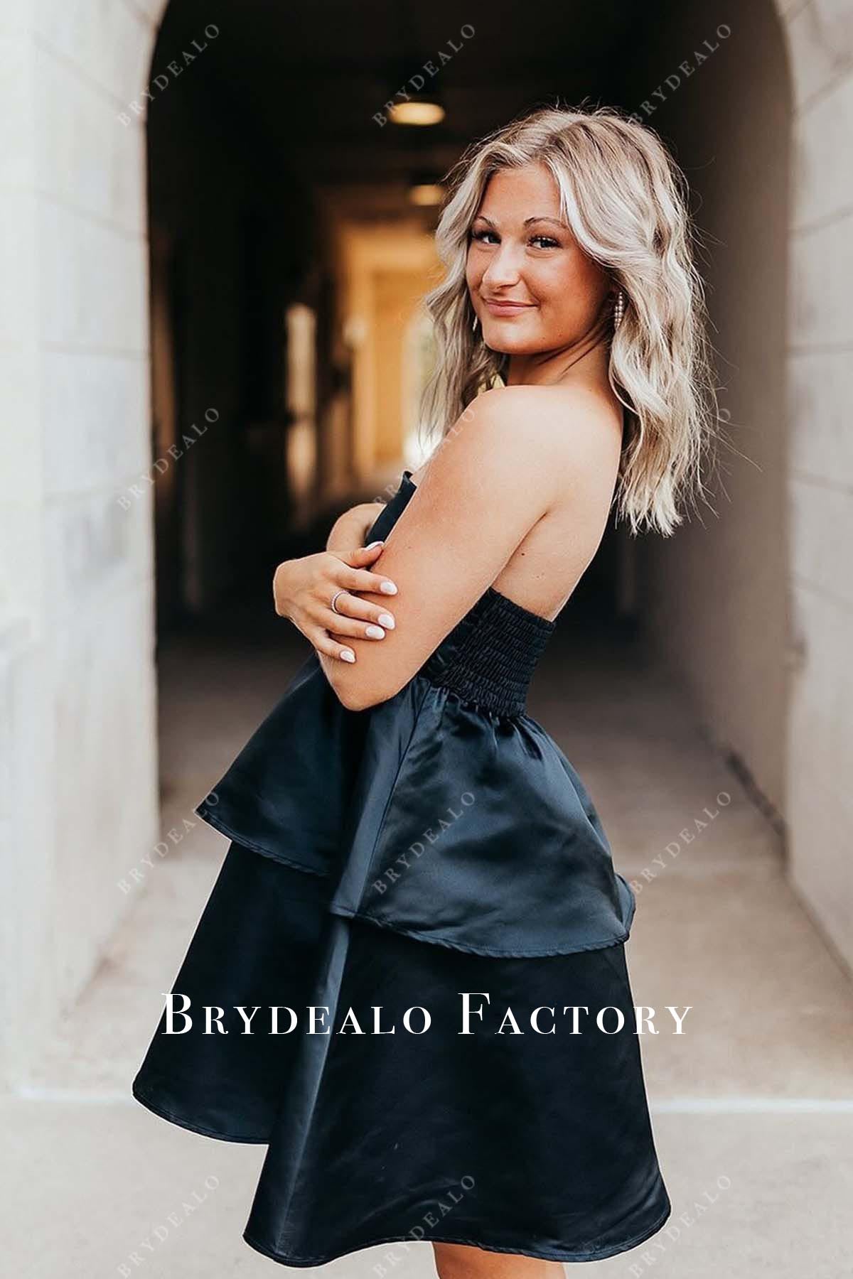 black layered formal dress