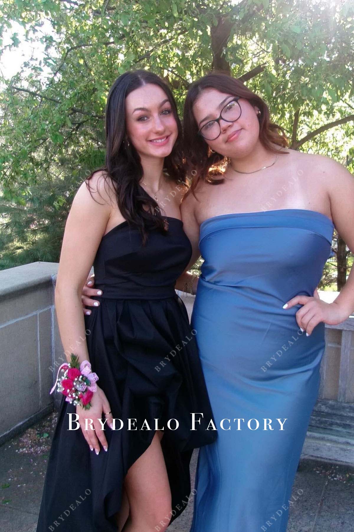 black straight across homecoming dress