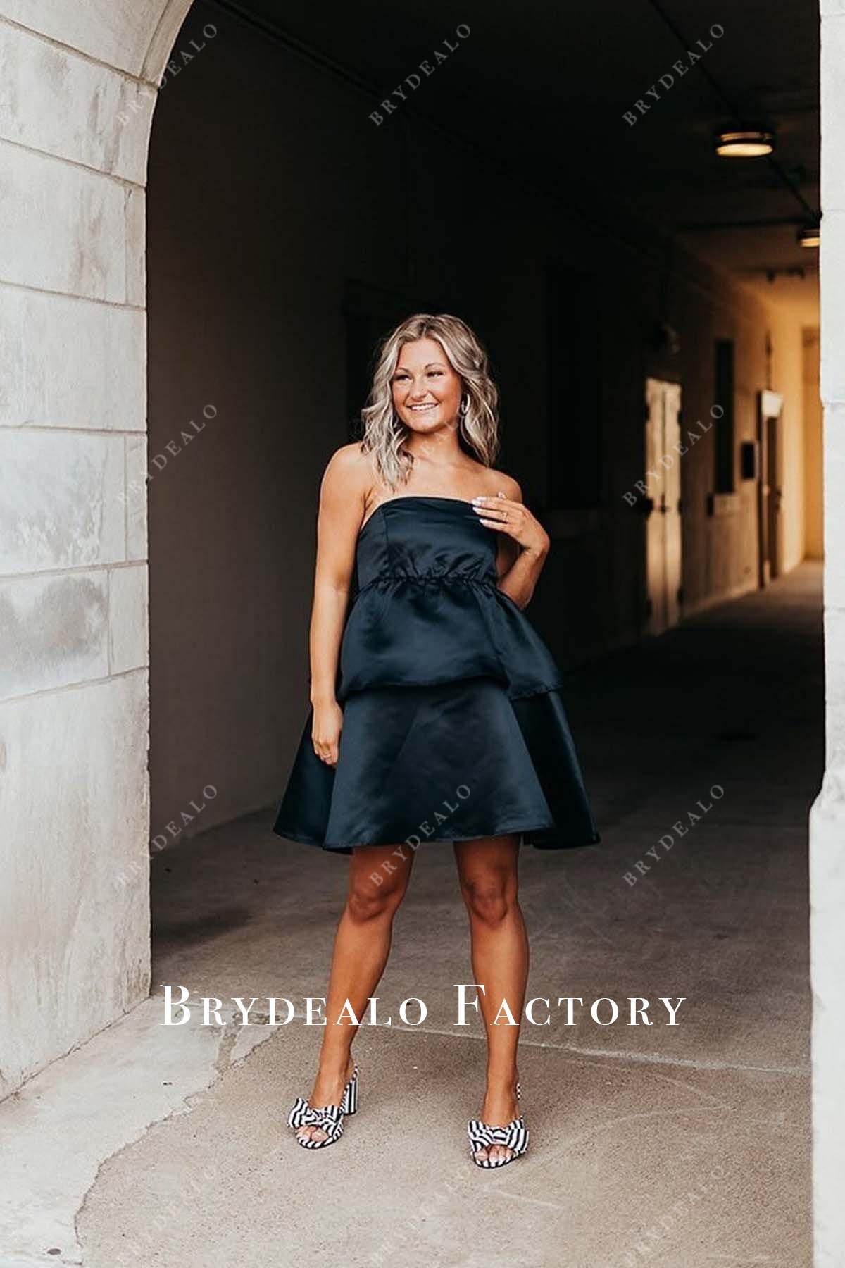 black strapless formal dress