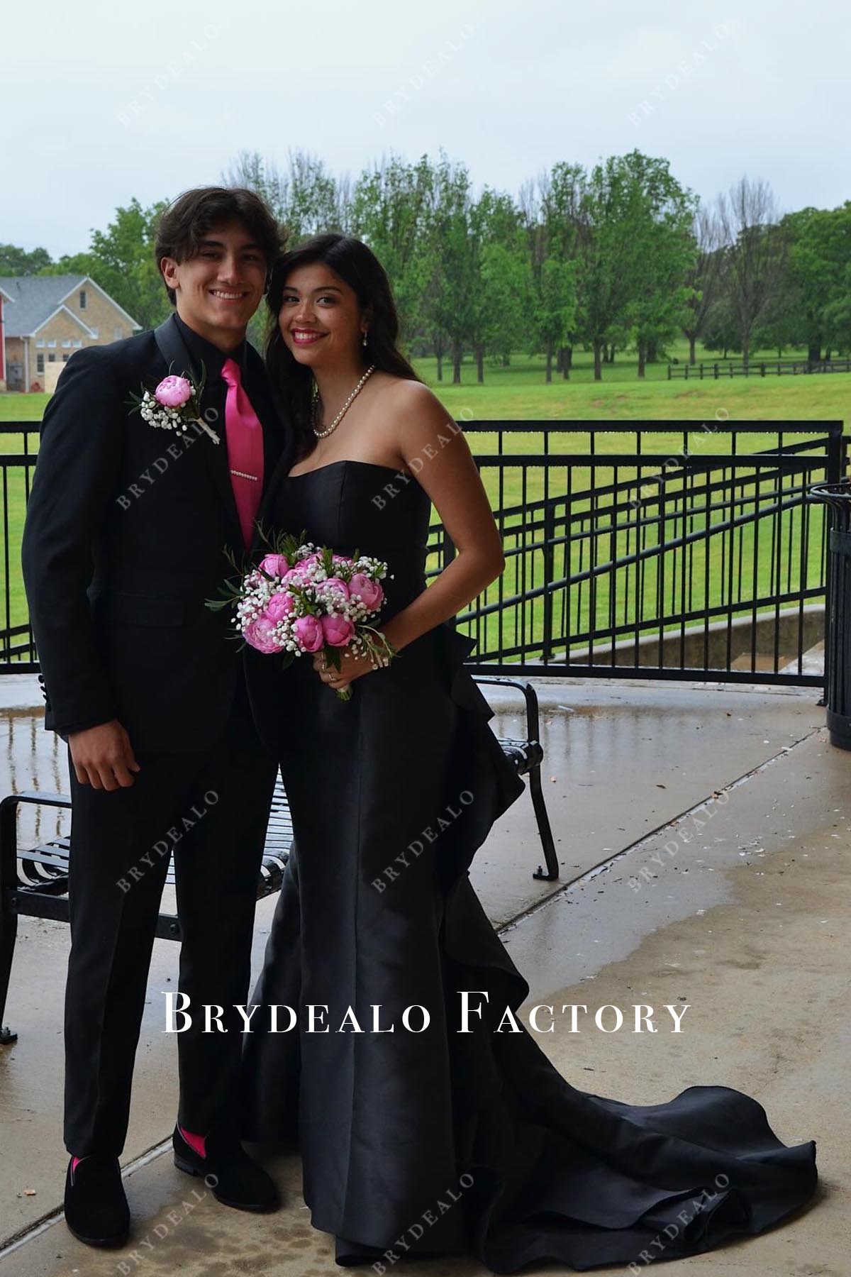 Homecoming Dress | Black Strapless V-Neck Panel Train Formal Gown Homecoming Dress | Black Strapless V-Neck Panel Train Formal Gown
