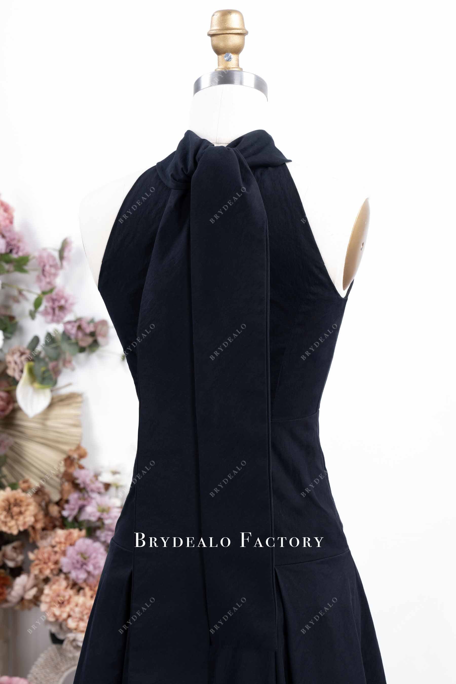 black streamer formal dress