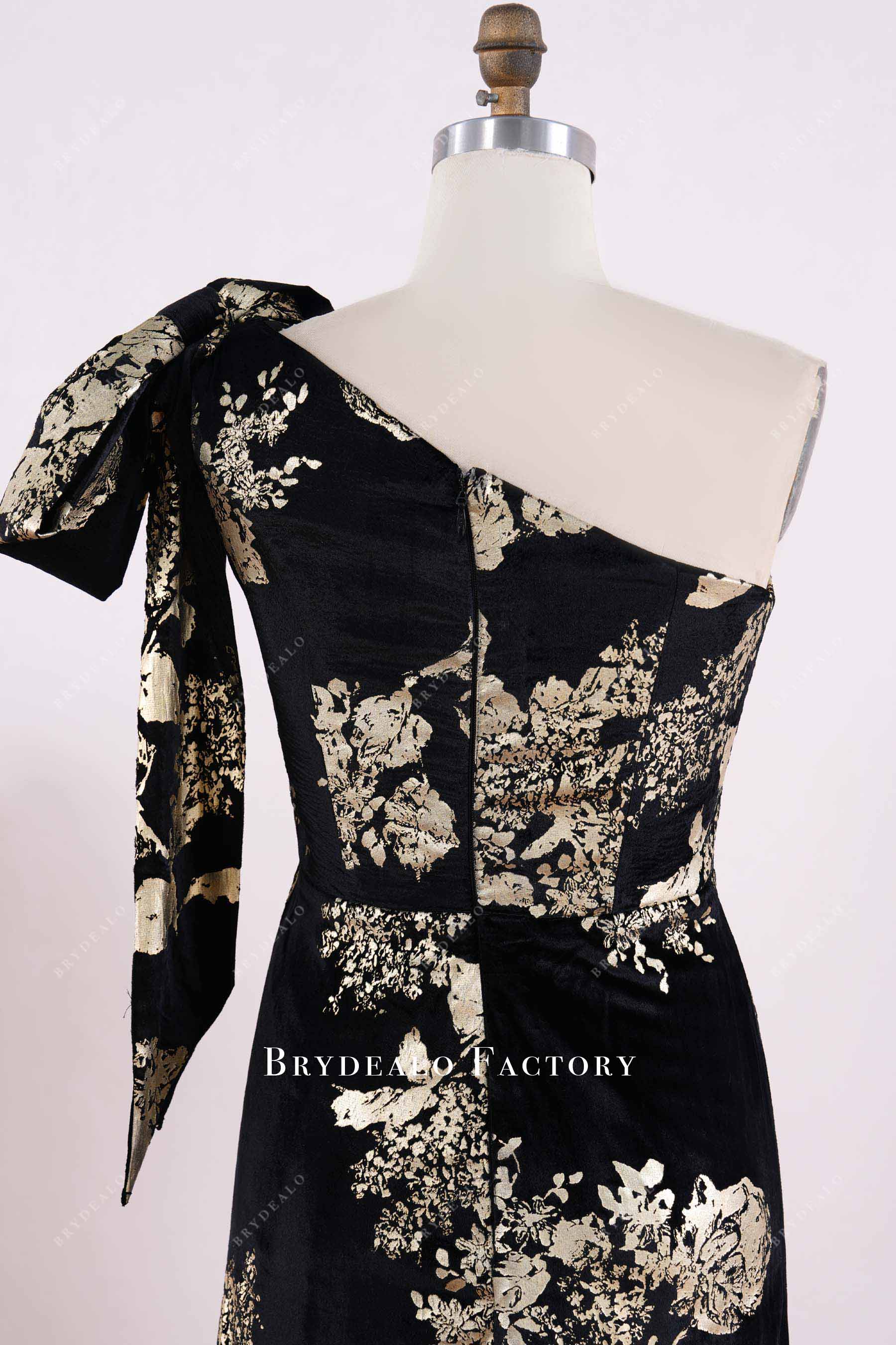 black velvet print mother of bride dress