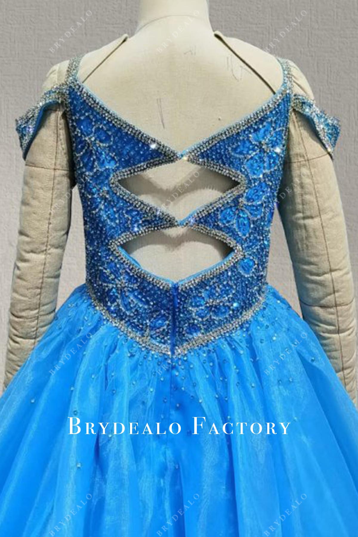 blue jay keyhole back pageant dress