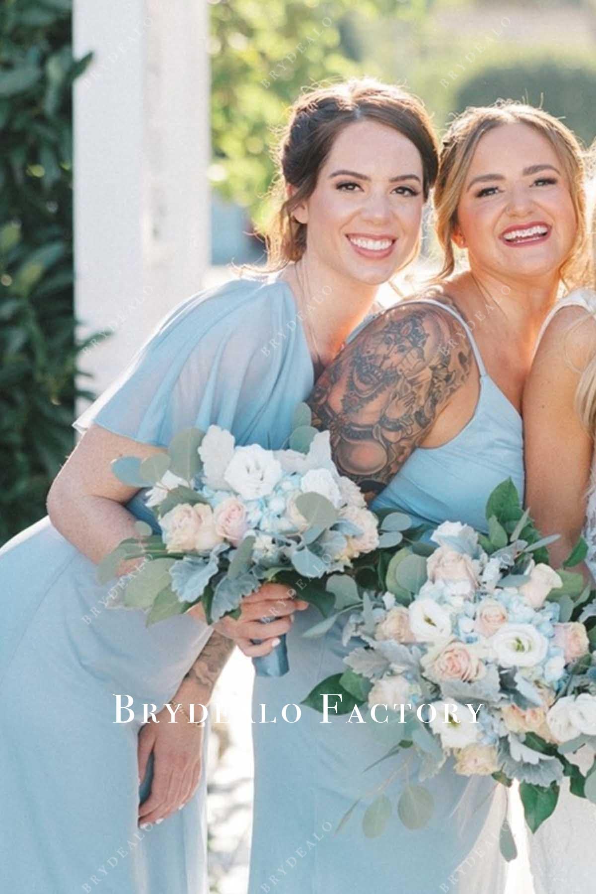 blue mismatched bridesmaid dresses
