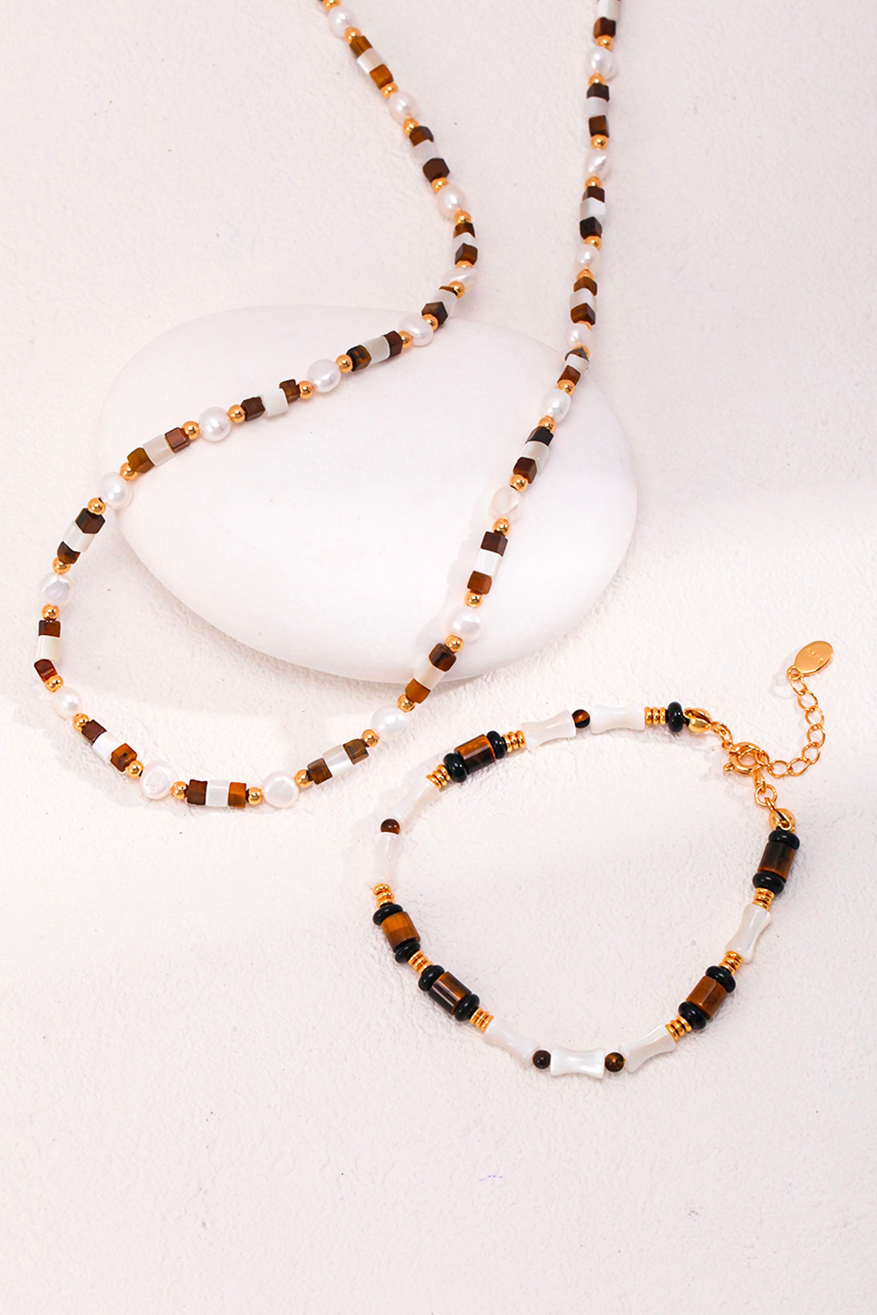 boho pearls black onyx bracelet