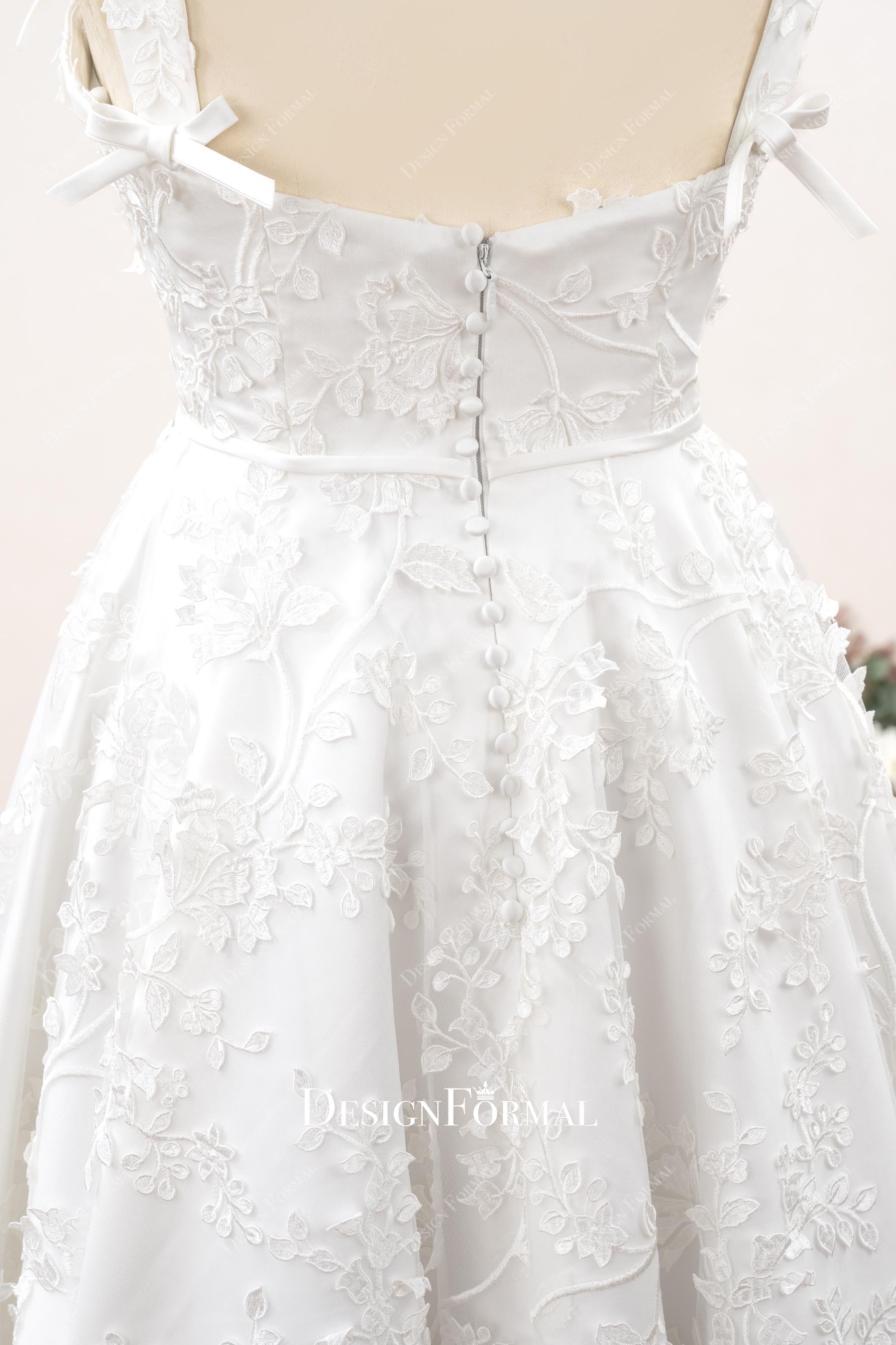 buttons up lace wedding dress