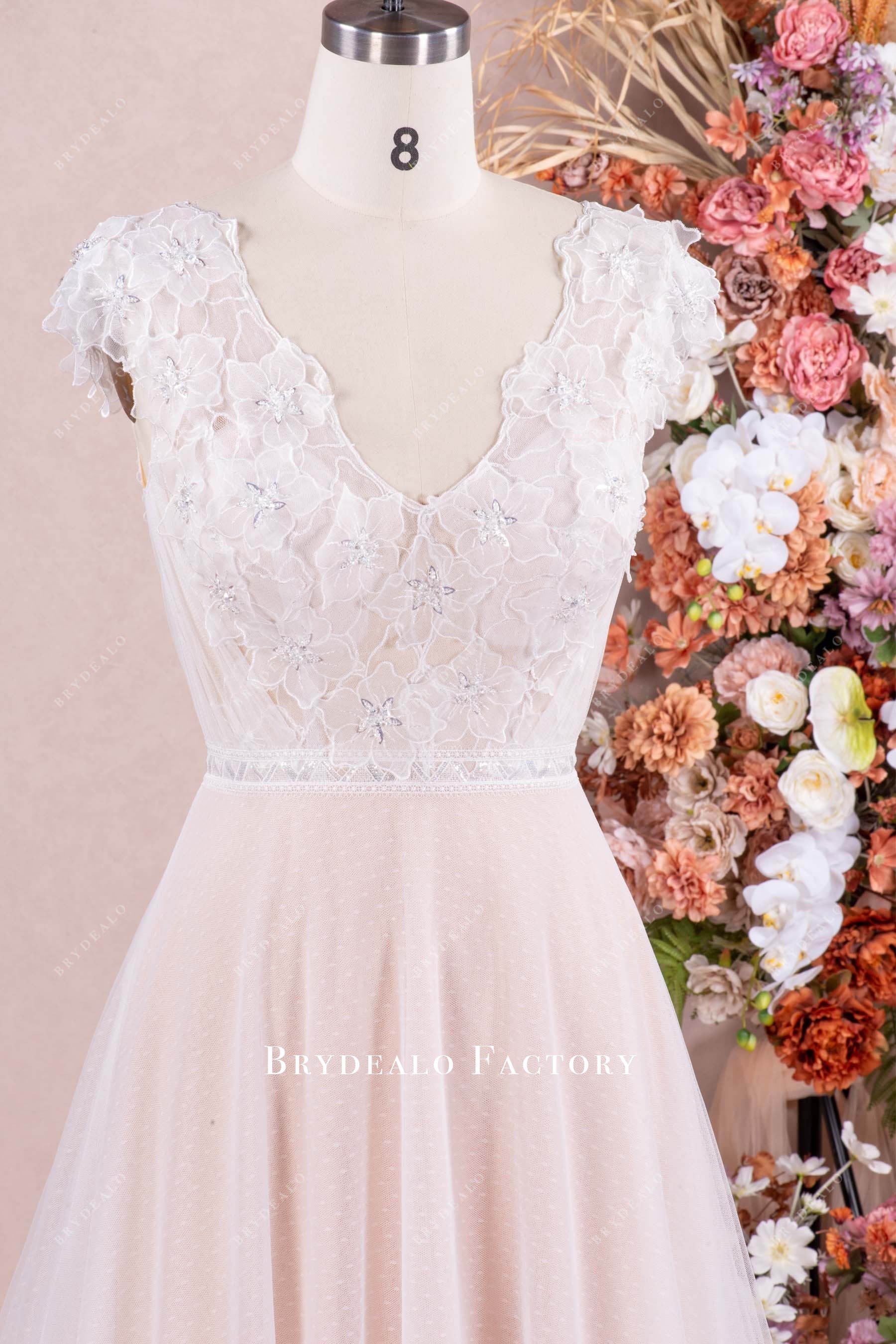 cap sleeve lace wedding dress