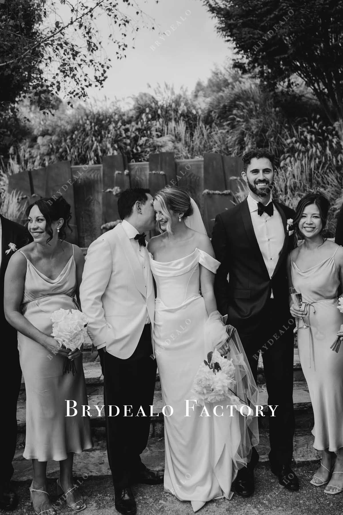 champagne spaghetti straps bridesmaid dress