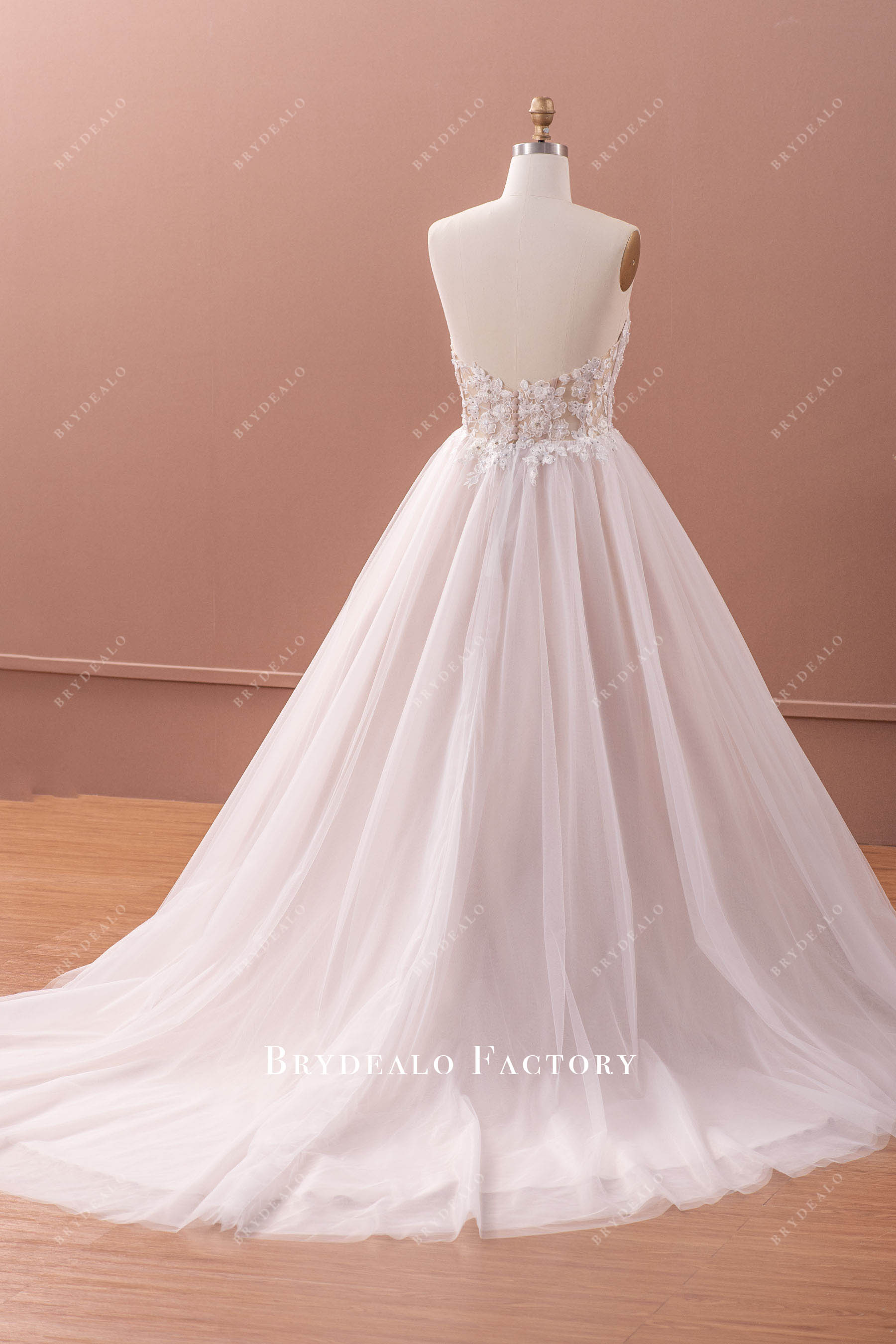 chapel train bridal gown