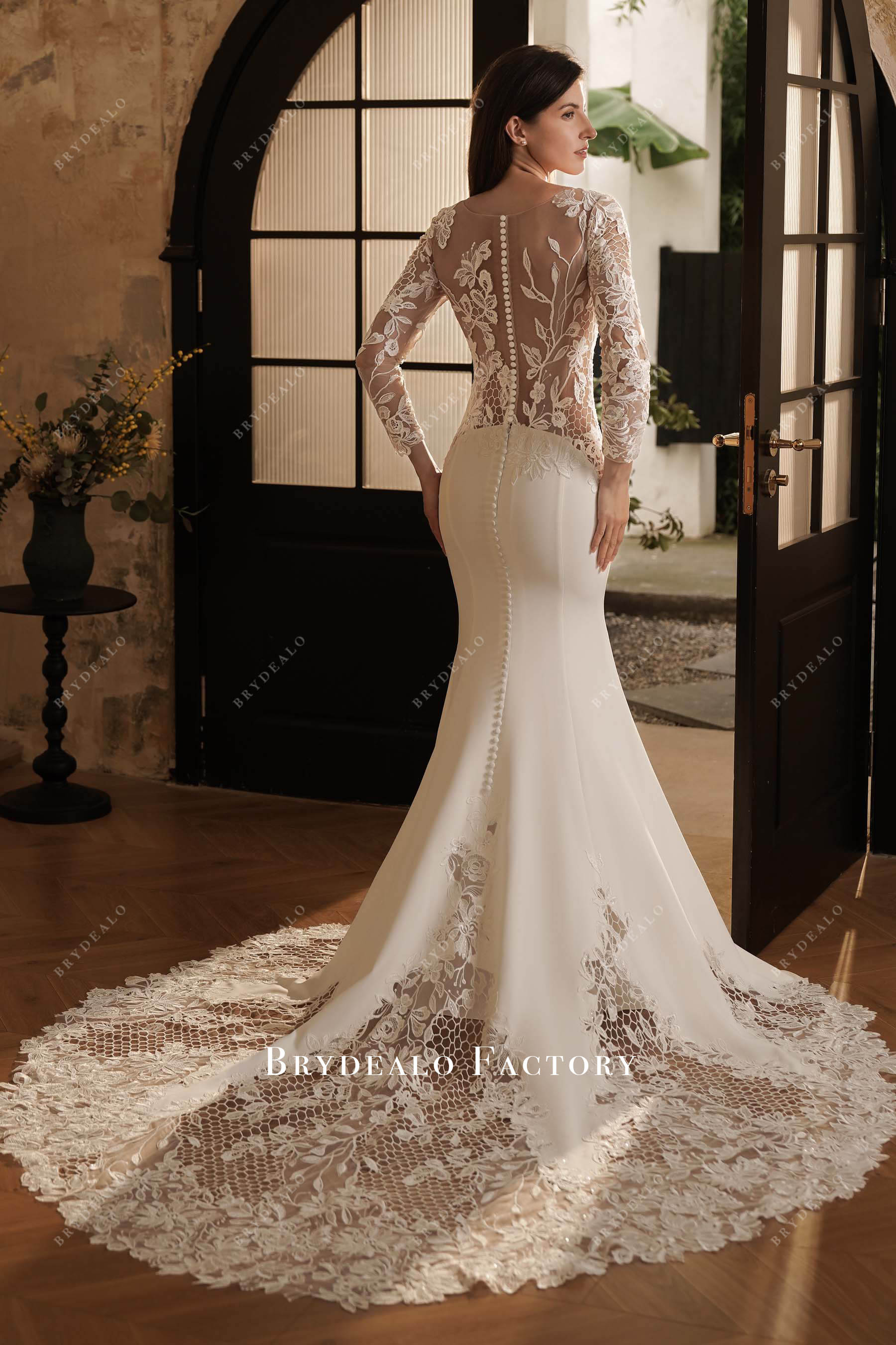 chapel train wedding dress