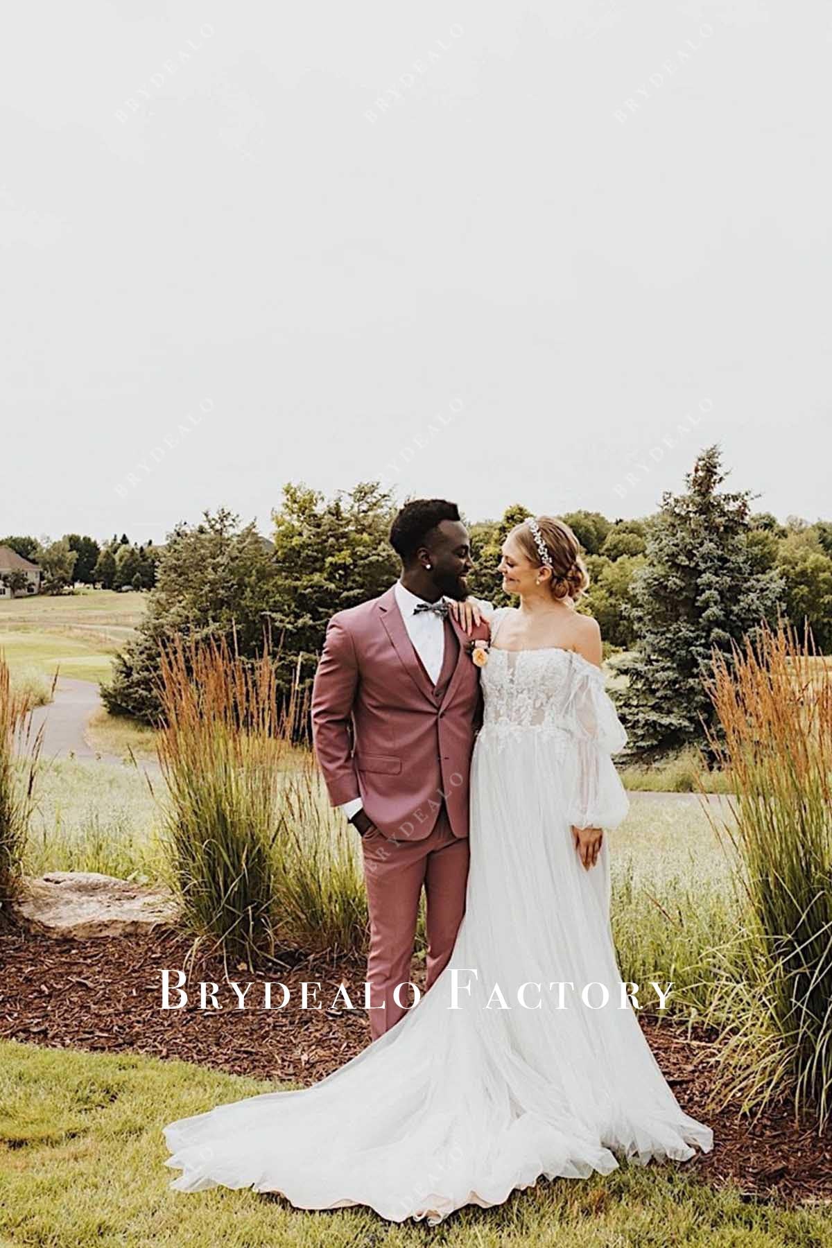 chapel train wedding dress