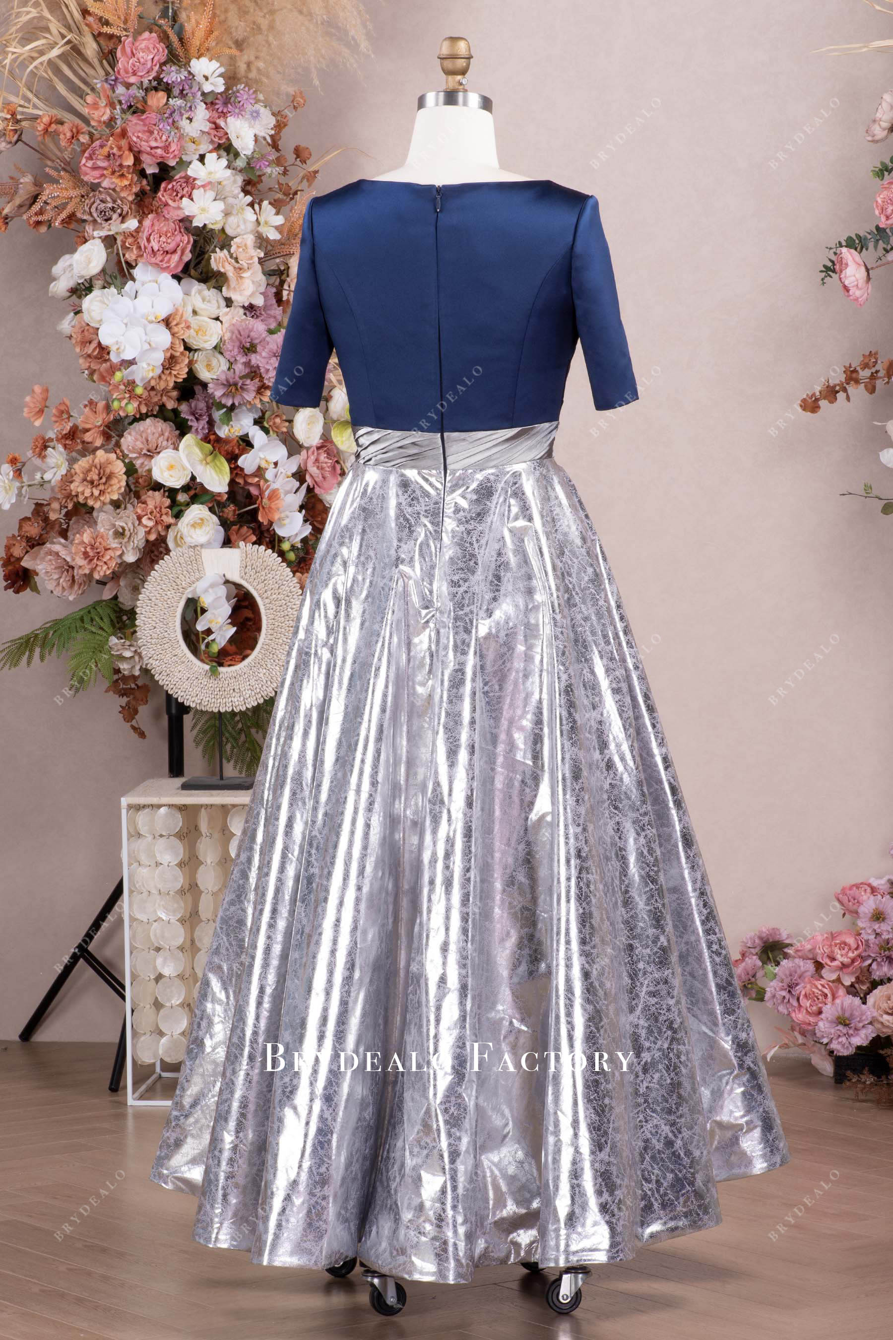 chic half sleeve formal dress