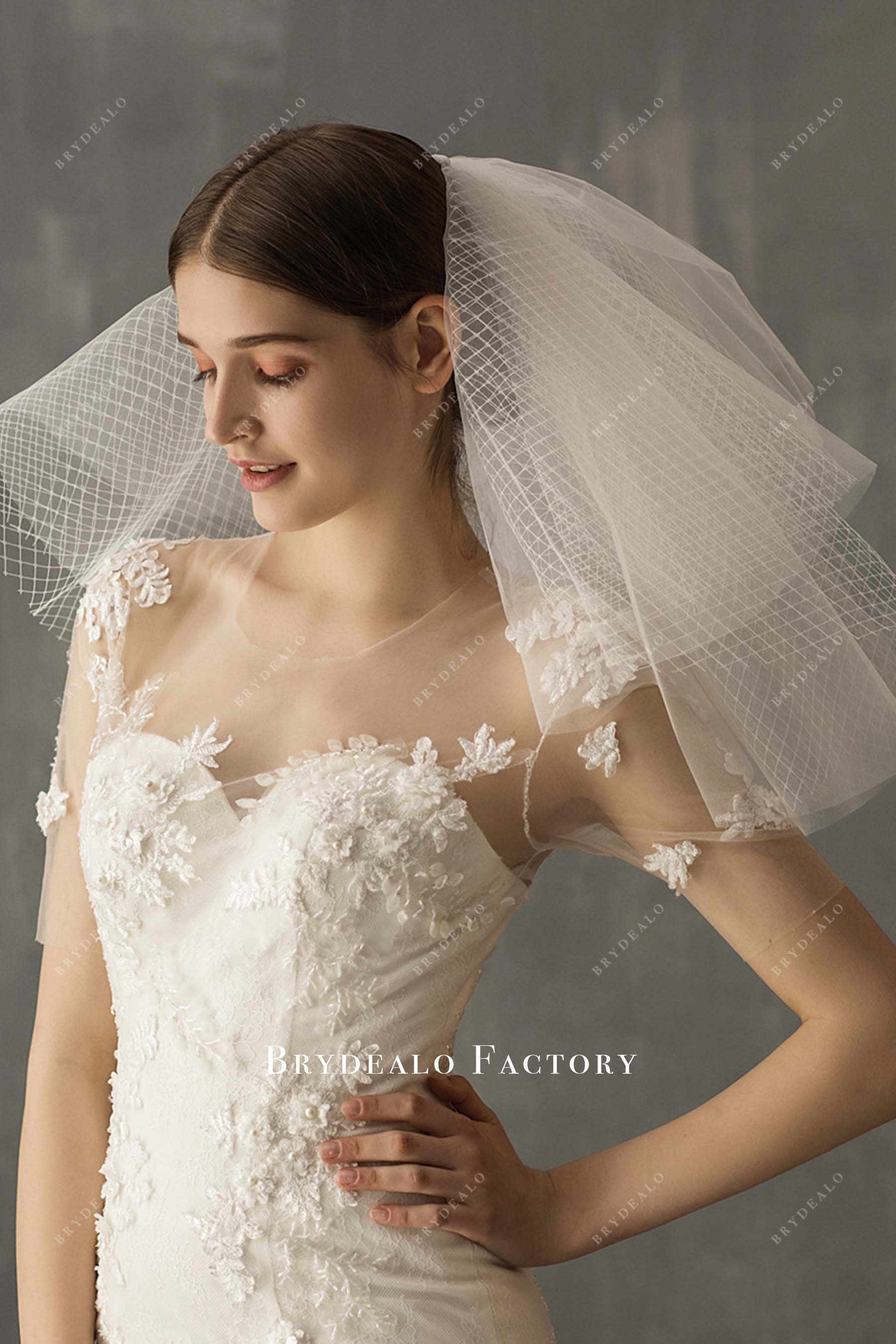 chic multi layer bridal veil