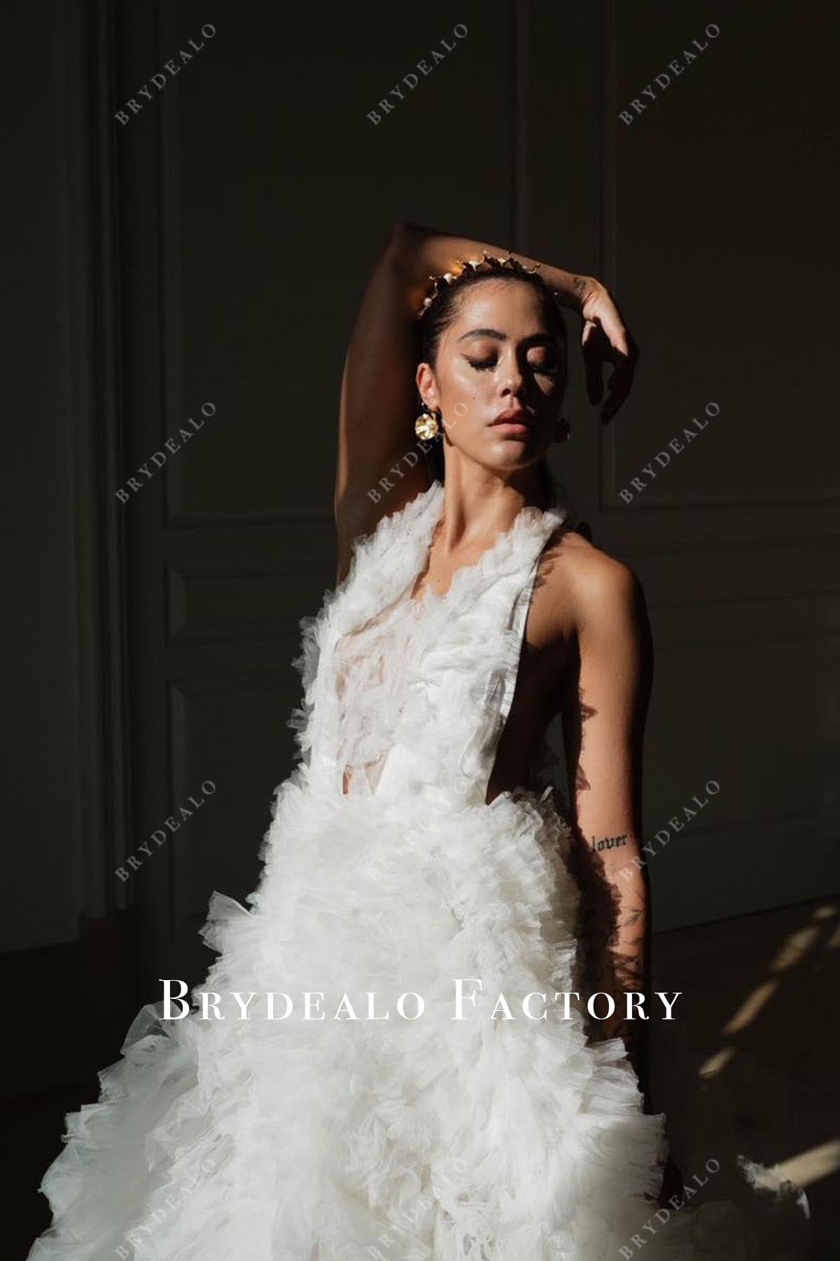 chic sleeveless wedding dress