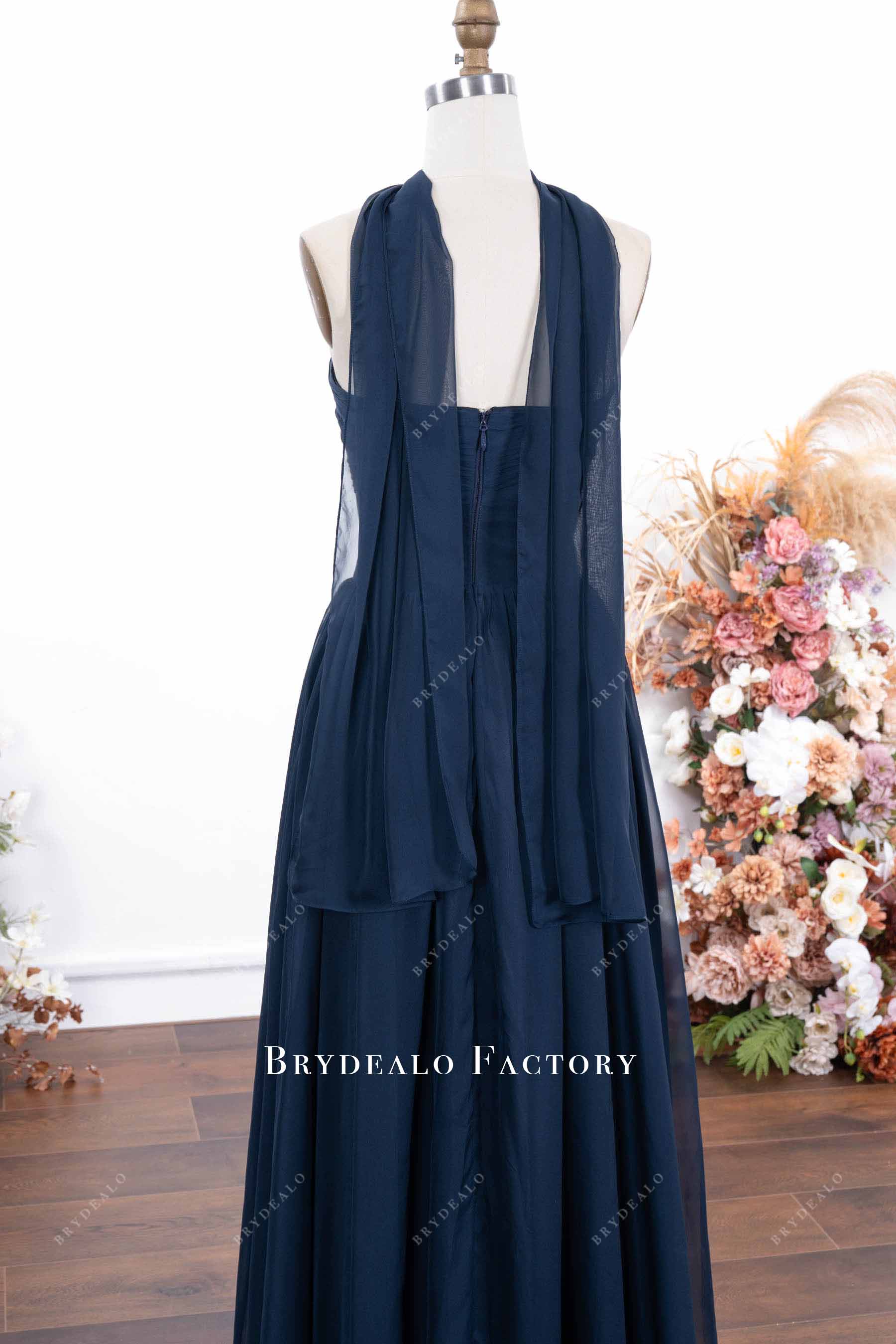 chiffon shawl bridesmaid dress