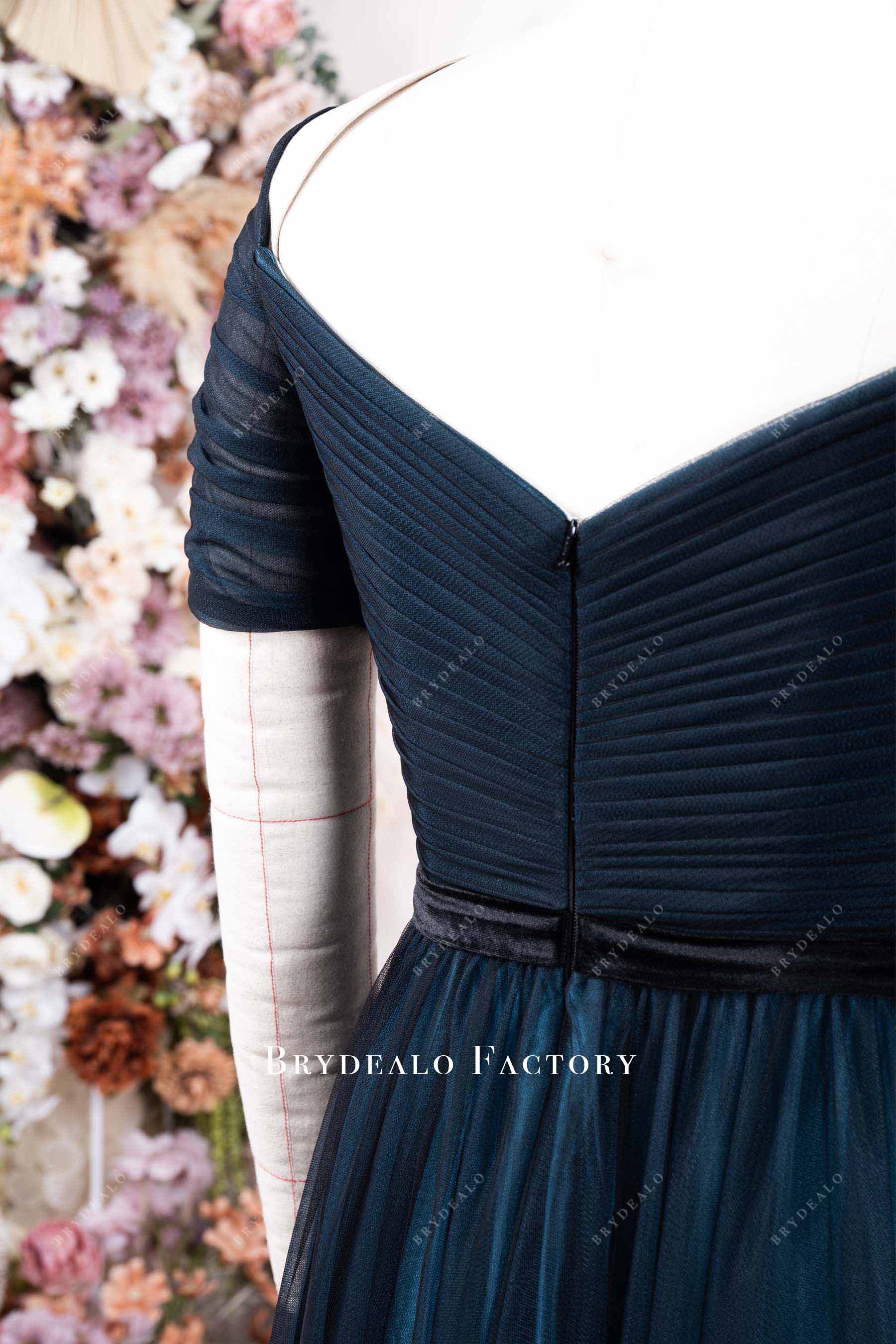 chiffon v back mother of bride dress