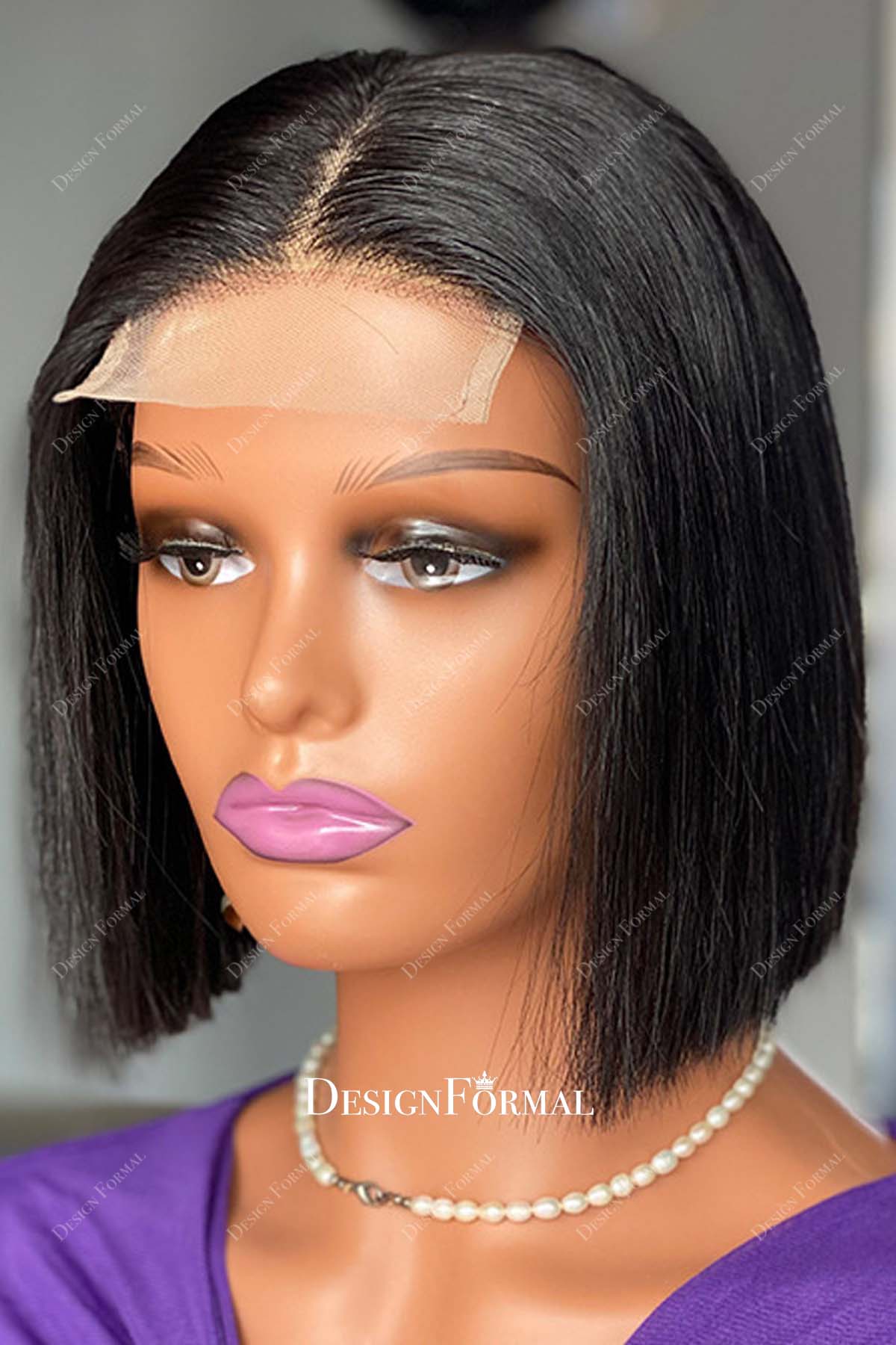 chin length straight wig