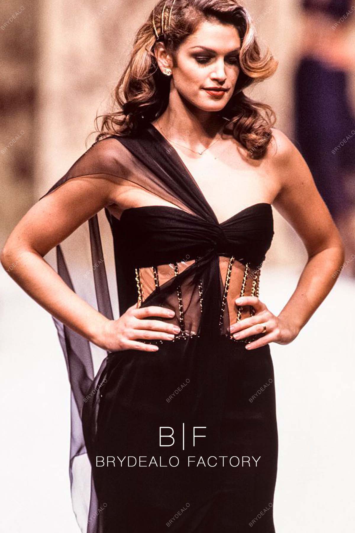 cindy crawford black dress