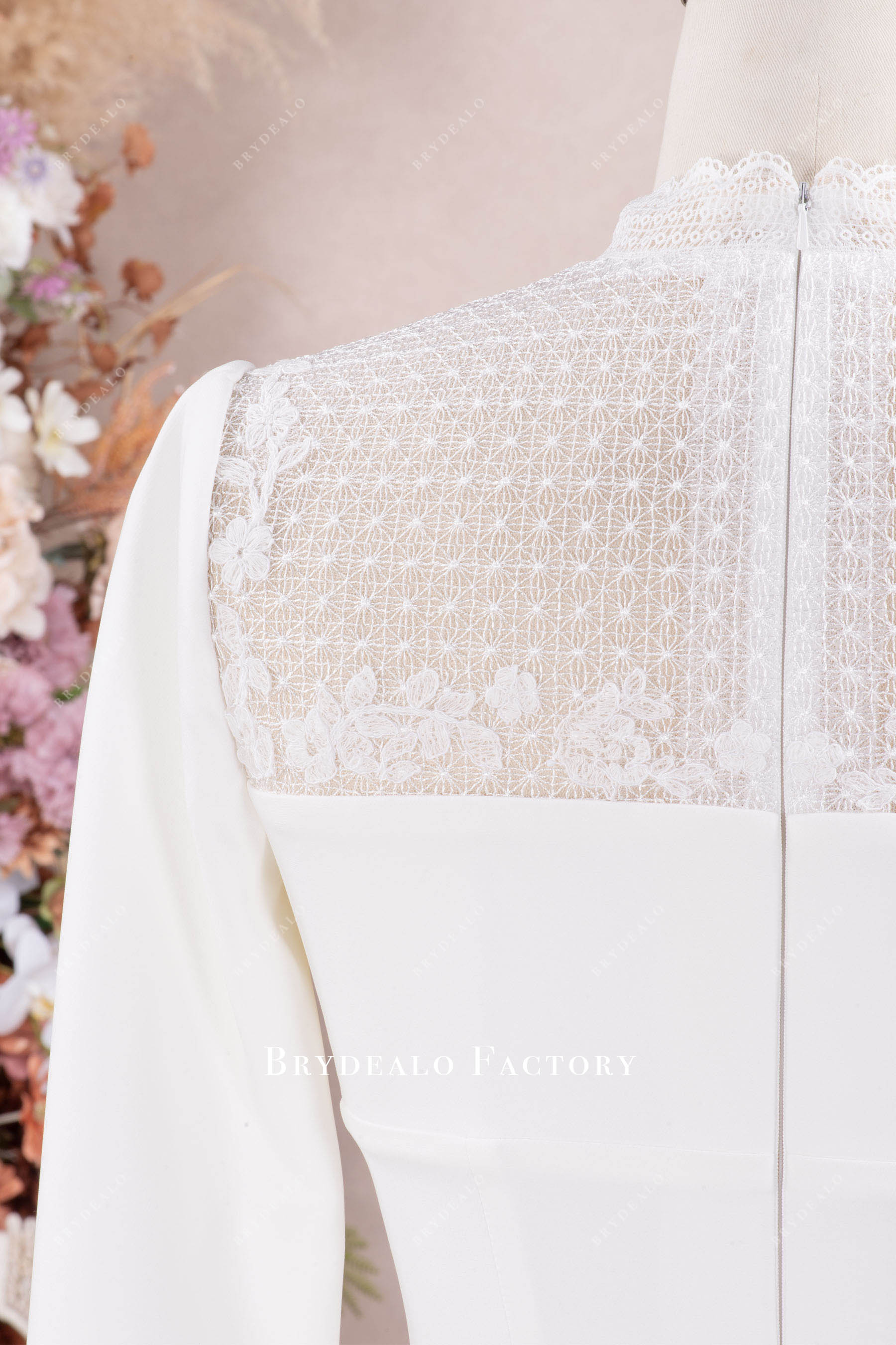 classic flower lace bridal gown