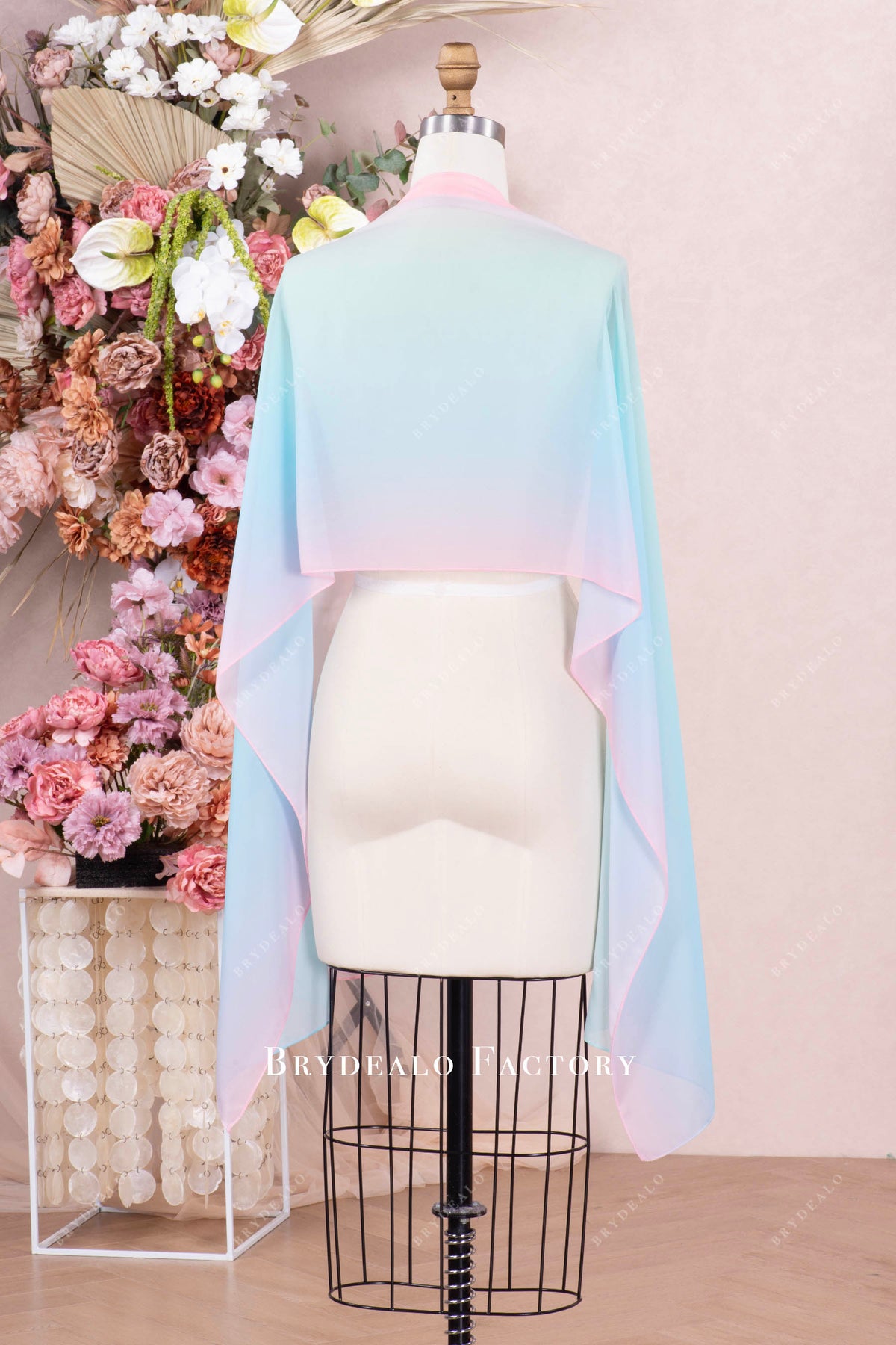 colorful ombre party shawl