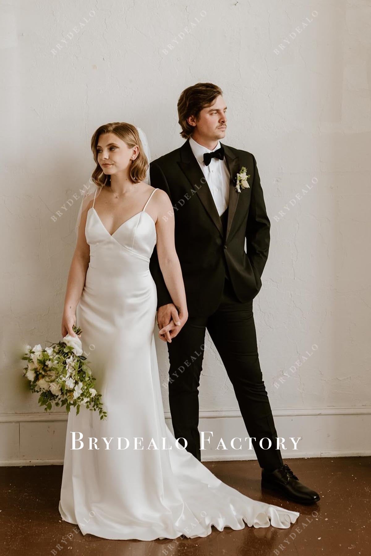 crepe mermaid wedding dress