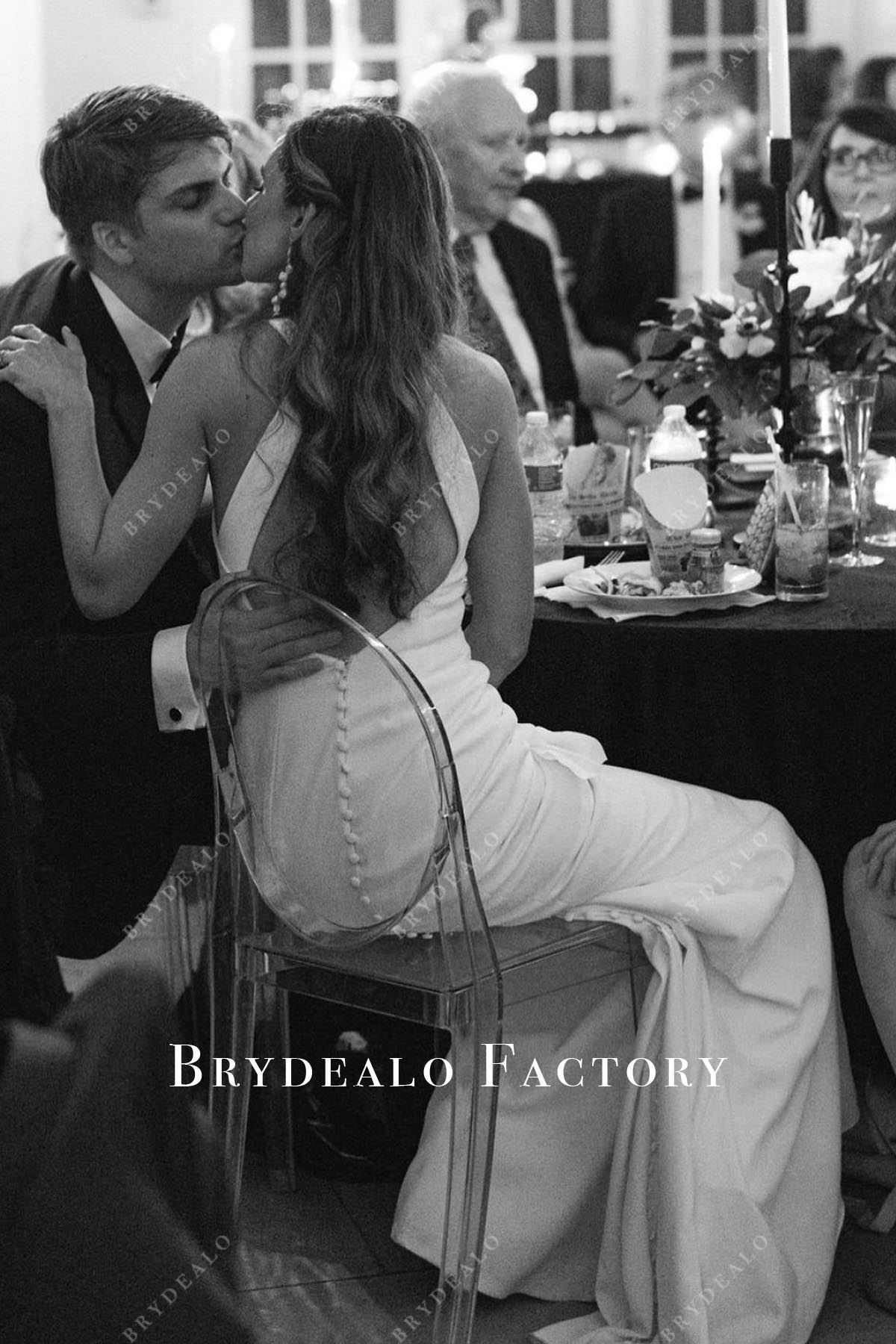 crisscross back wedding dress