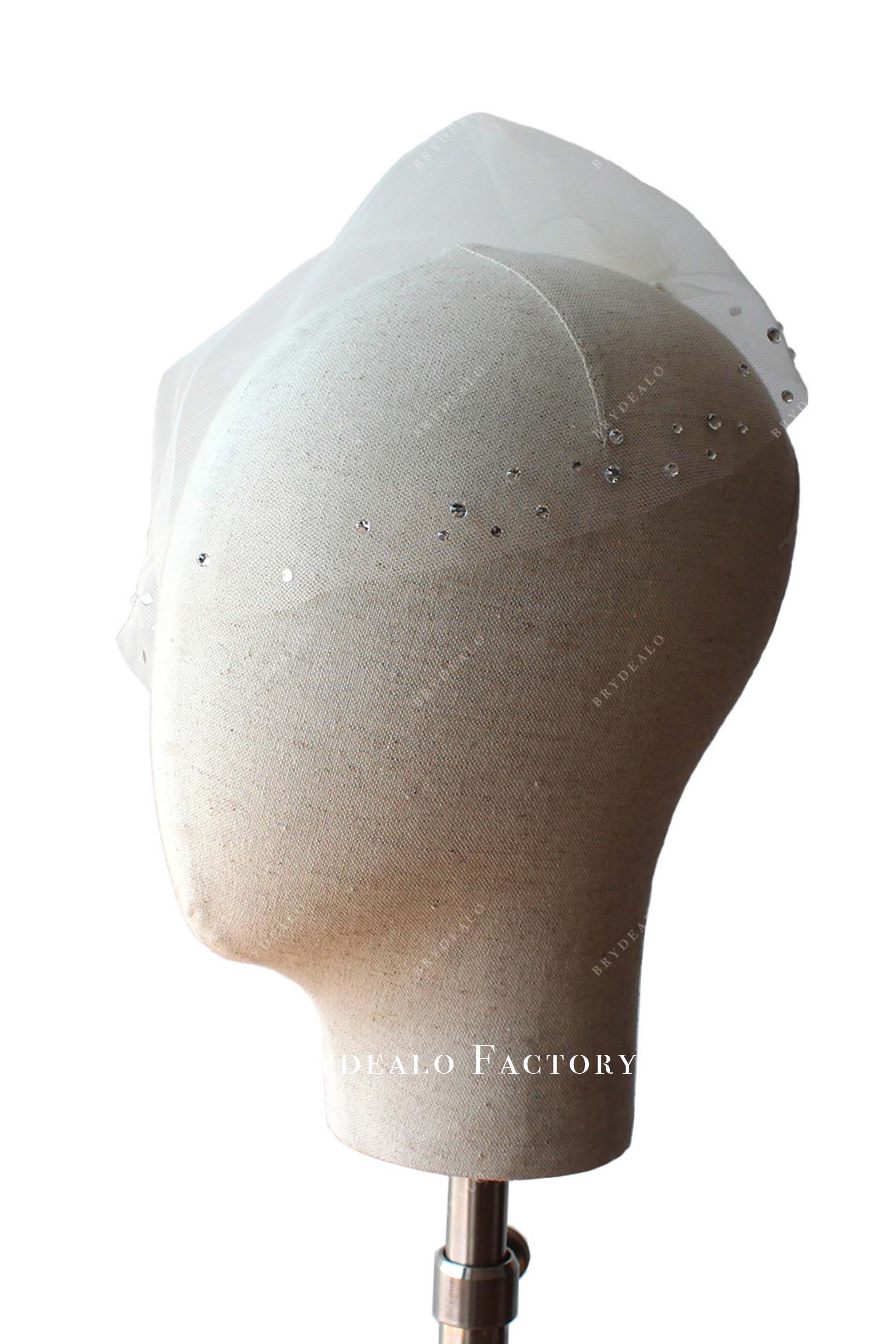 crystal short bridal veil