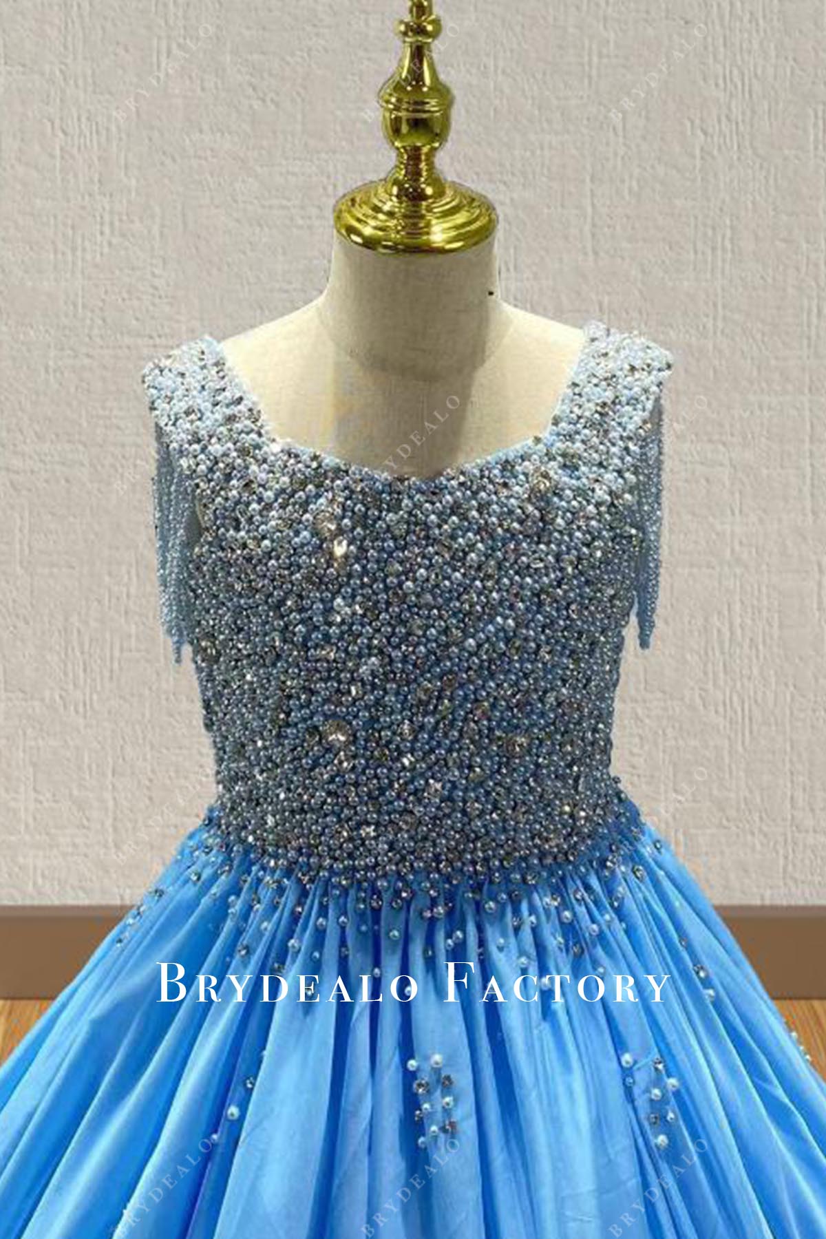 crystals beaded pageant dress