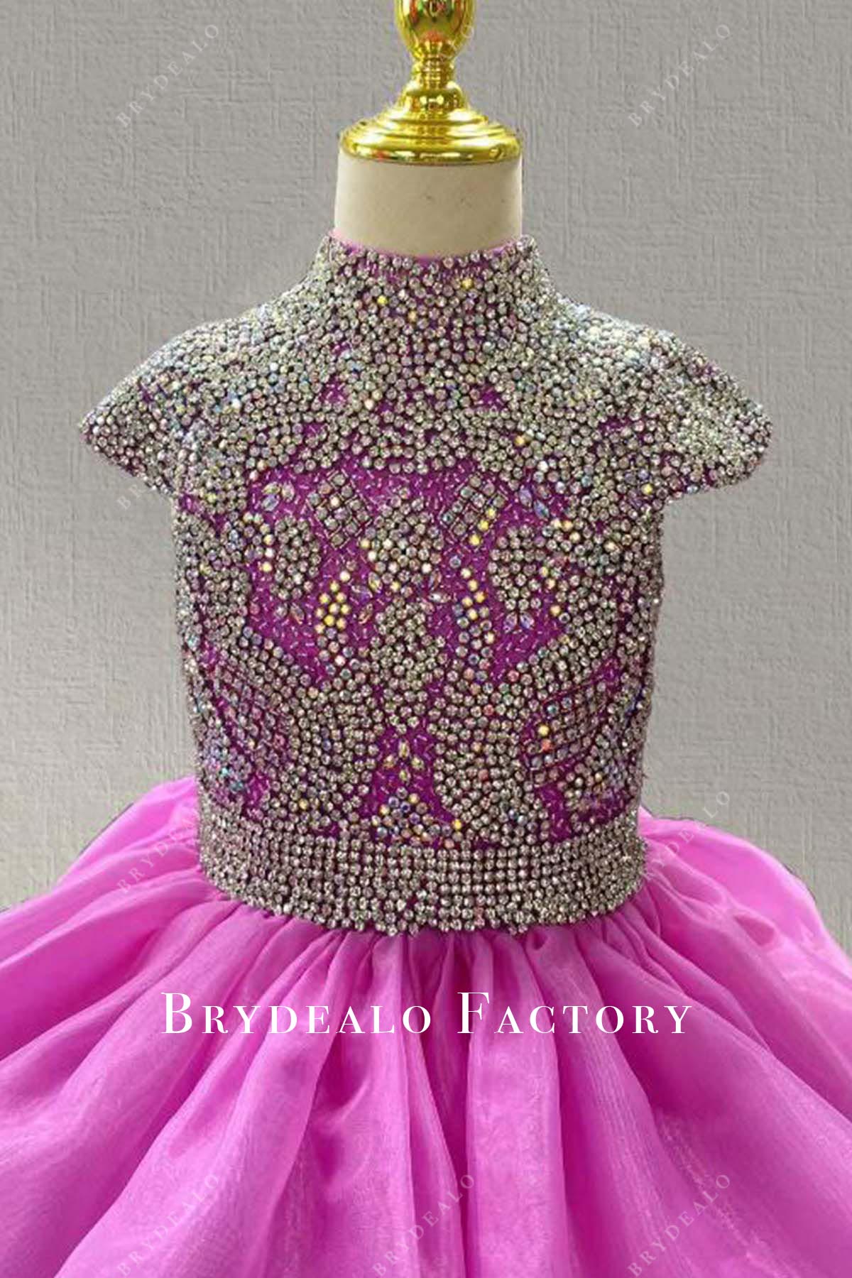 crystals cap sleeves pageant dress