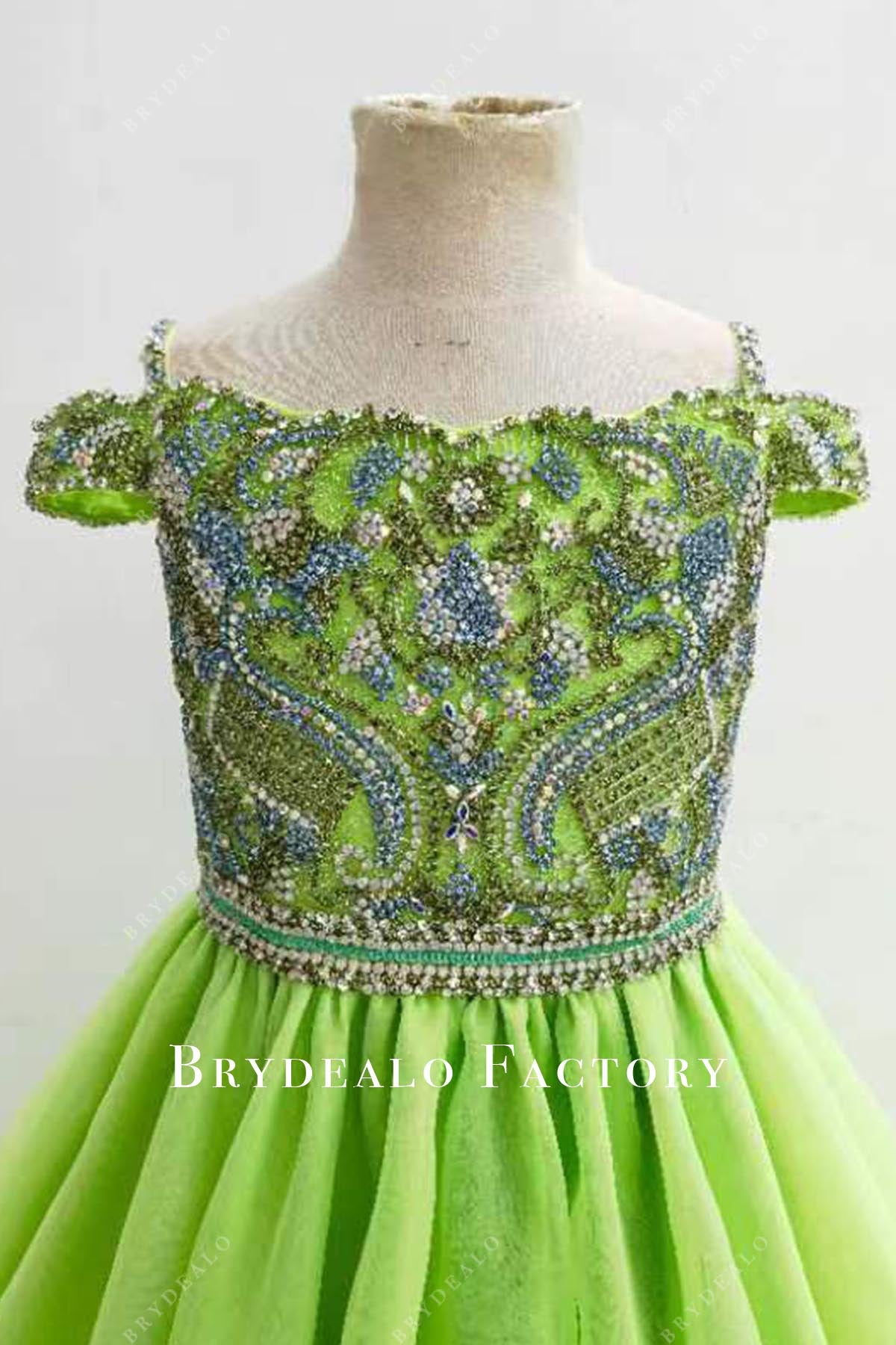 crystals cold shoulder sleeves pageant dress