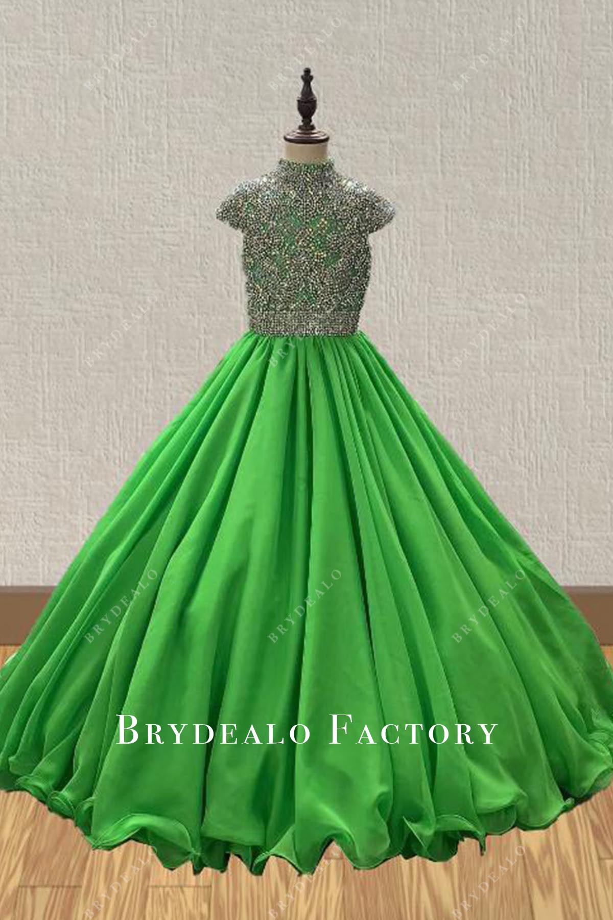Crystals Cap Sleeves Emerald A-Line Kids Pageant Dress Crystals Cap Sleeves Emerald A-Line Kids Pageant Dress