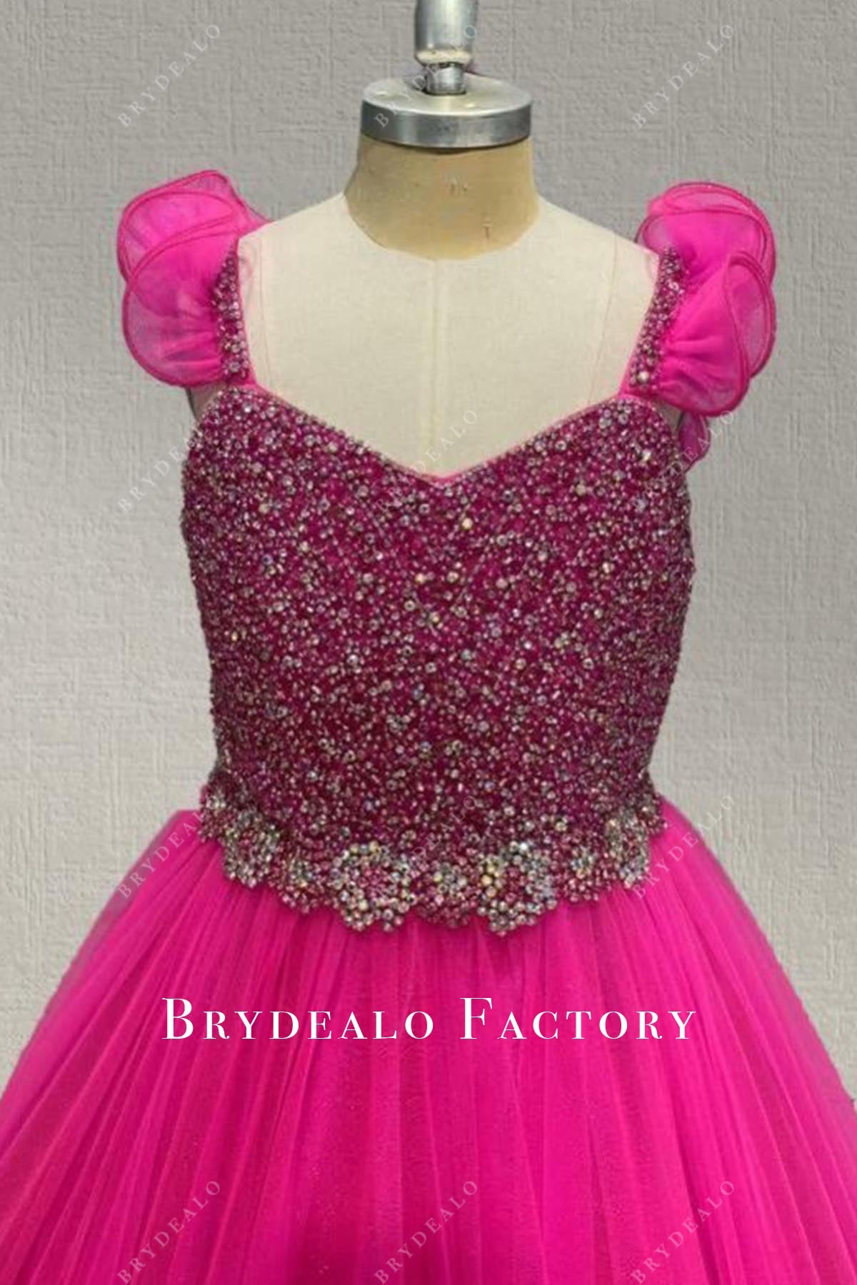 crystals fuchsia pageant dress