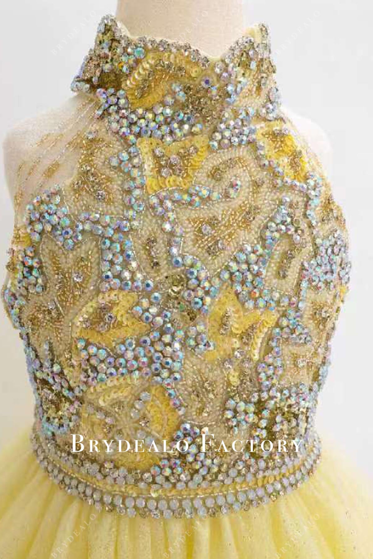 crystals halter pageant dress