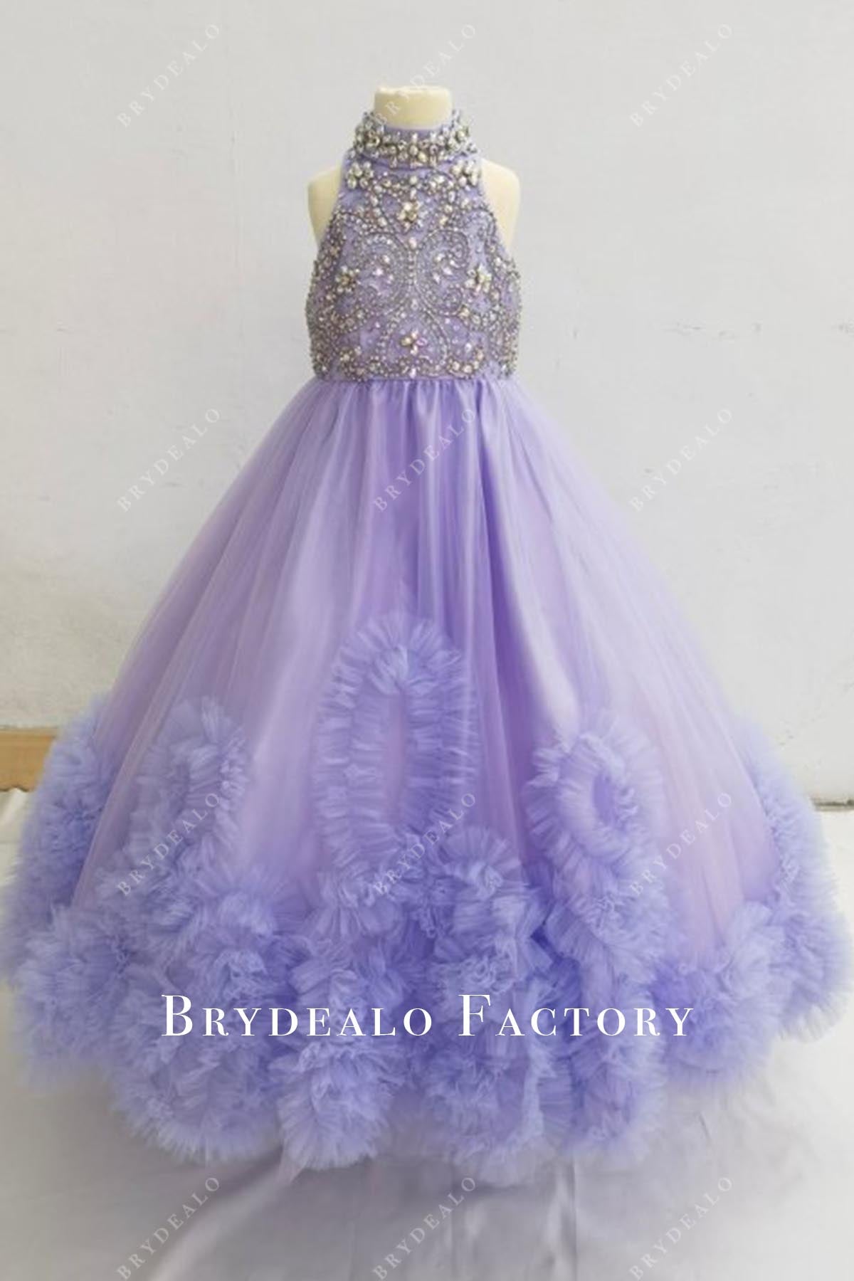 crystals lilac a line pageant dress