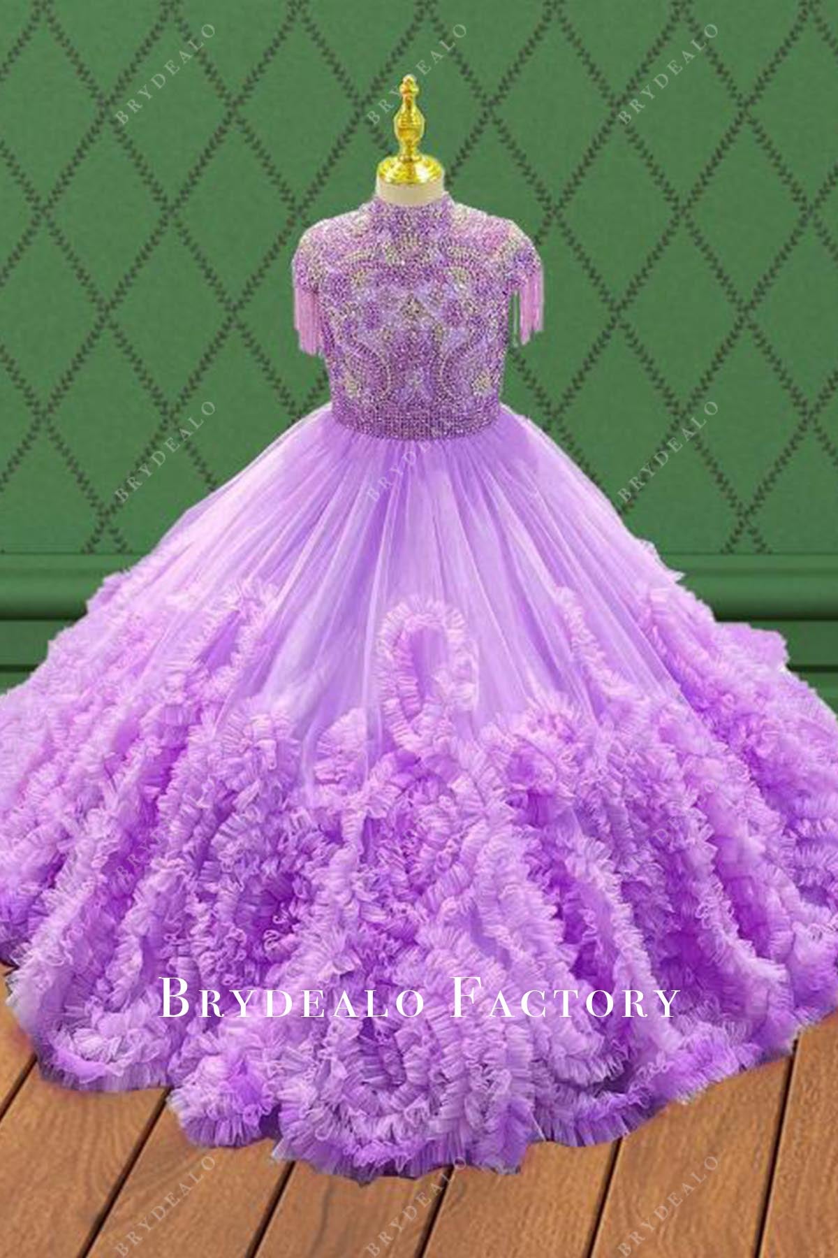 crystals lilac pageant dress