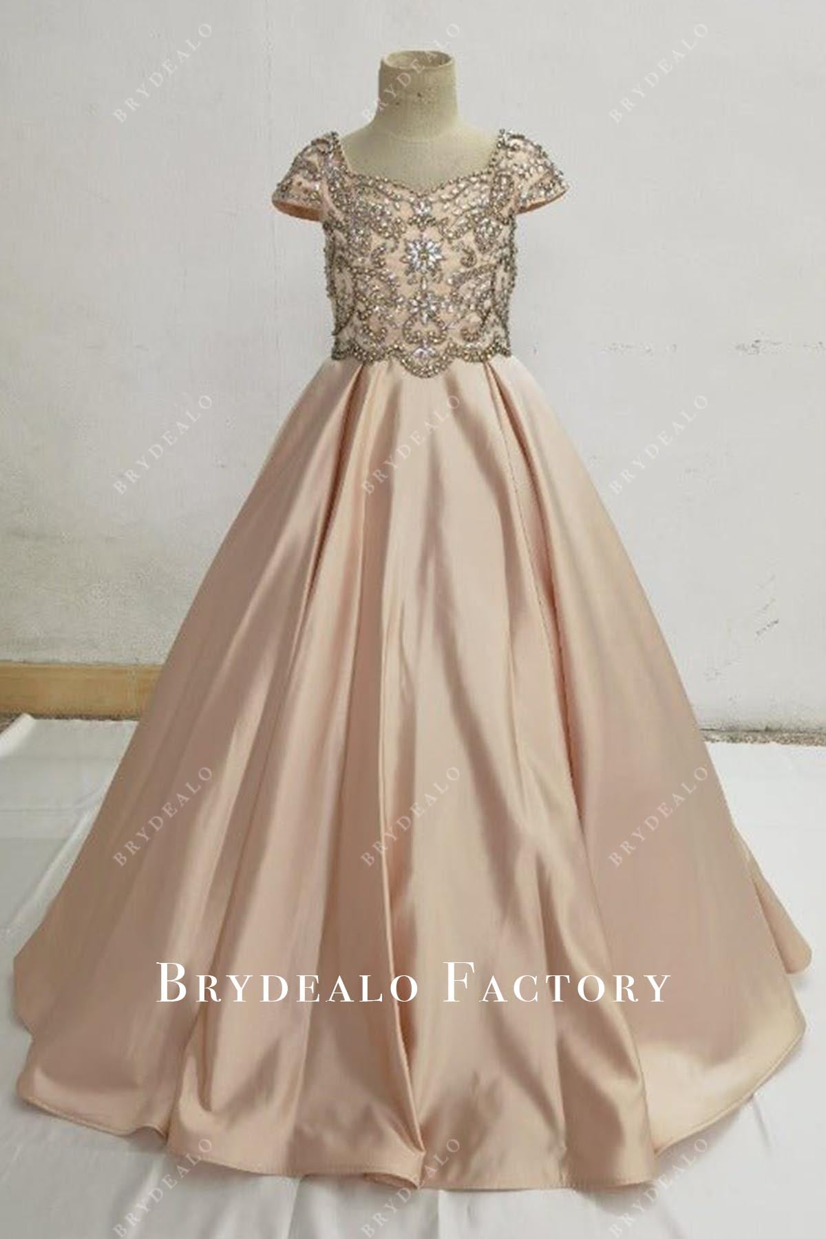 crystals nude beige pageant dress